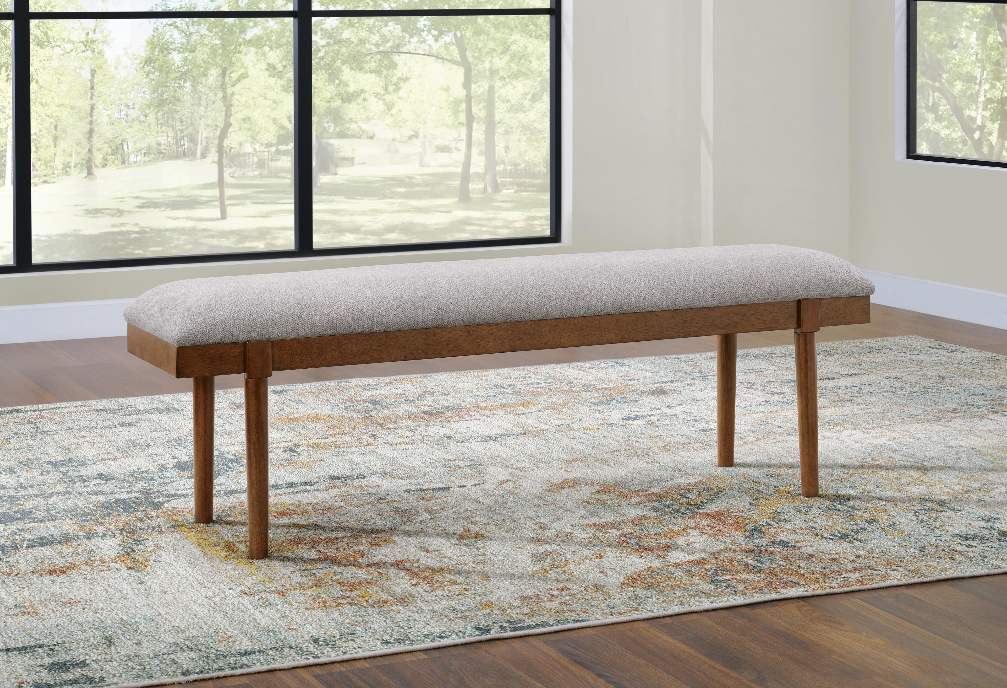 Dar Furniture - Ashley Furniture - Lyncott 59" Upholstered Dining Bench - Large UPH Dining Room Bench / Gray/Brown / 59"W x 15"D x 20"H - D615-00