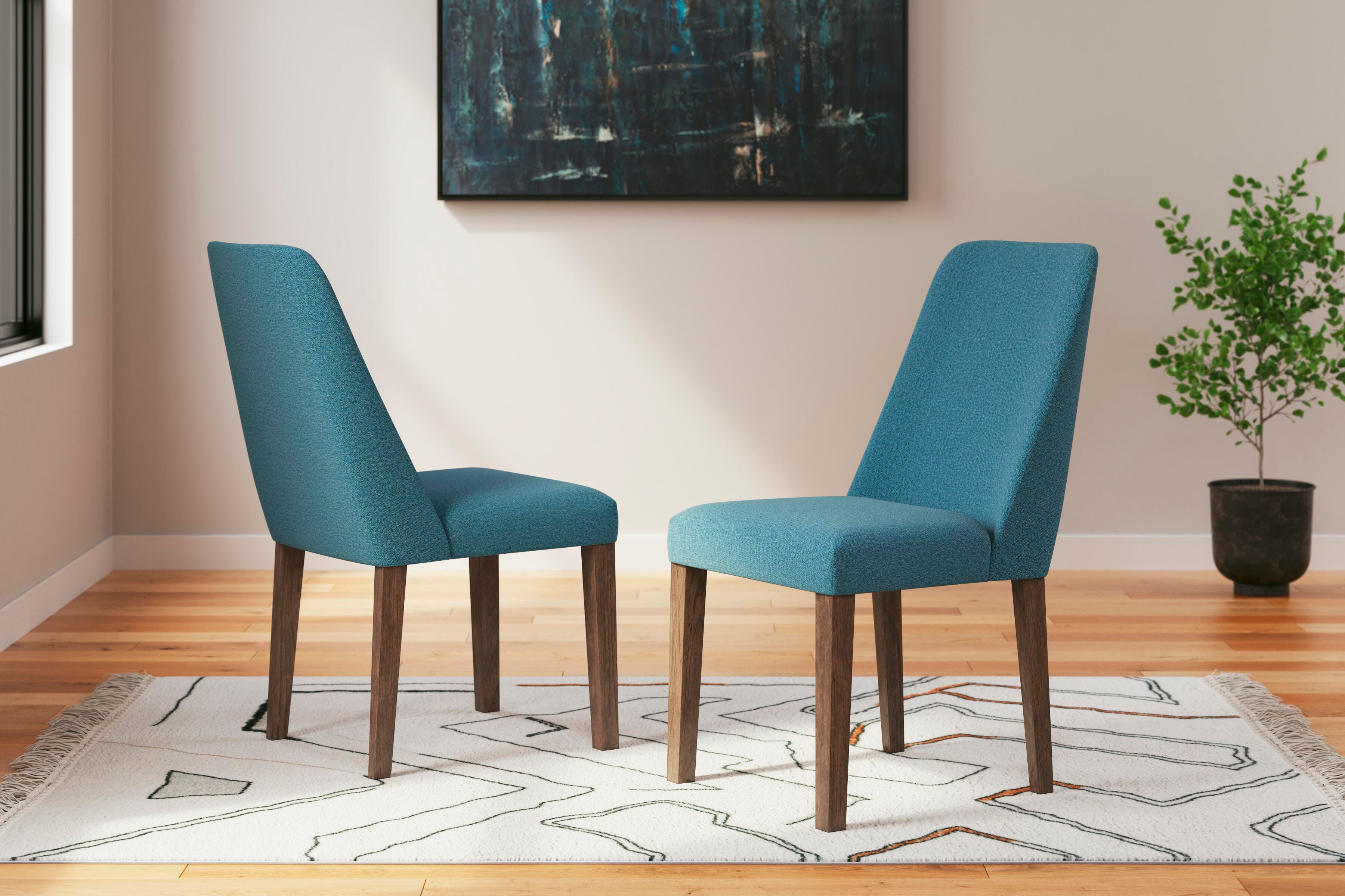 Dar Furniture - Ashley Furniture - Lyncott Dining Chair (Set of 2) - Dining Chair (Set of 2) / Blue/Brown - D615-03X2
