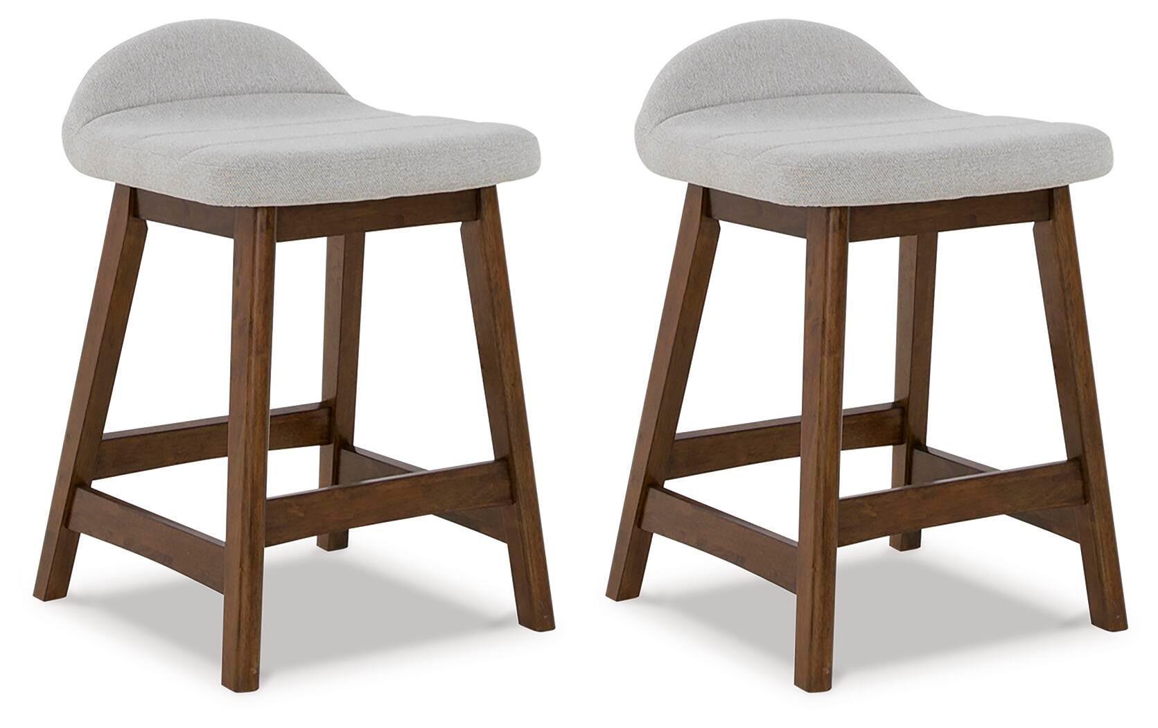 Dar Furniture - Ashley Furniture - Lyncott Counter Height Bar Stool (Set of 2) - Counter Height Bar Stool (Set of 2) / Light Gray/Brown - D615-124X2