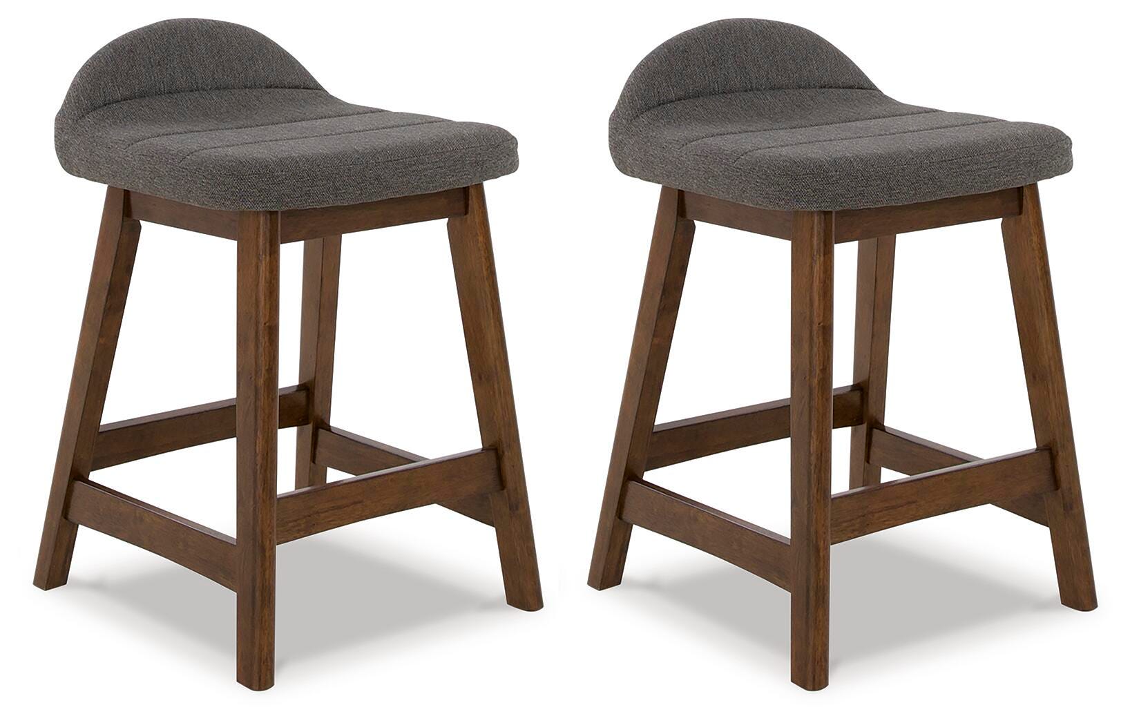 Dar Furniture - Ashley Furniture - Lyncott Counter Height Bar Stool (Set of 2) - Counter Height Bar Stool (Set of 2) / Charcoal/Brown - D615-224X2