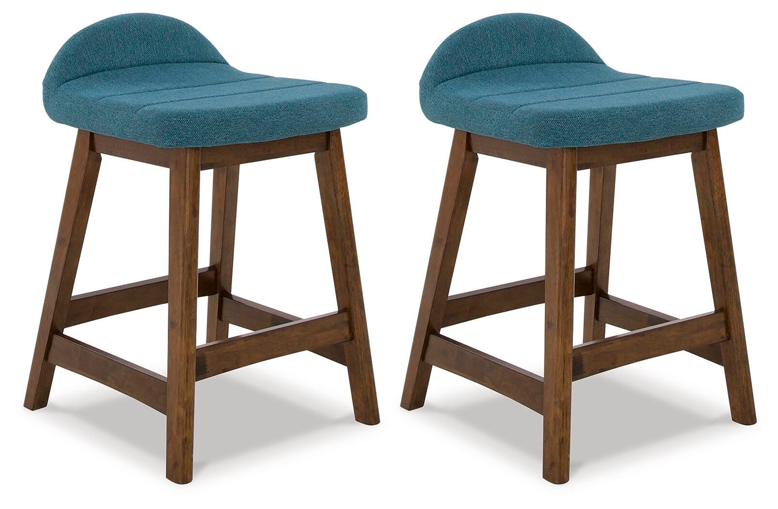 Dar Furniture - Ashley Furniture - Lyncott Counter Height Bar Stool (Set of 2) - Counter Height Bar Stool (Set of 2) / Blue/Brown - D615-324X2