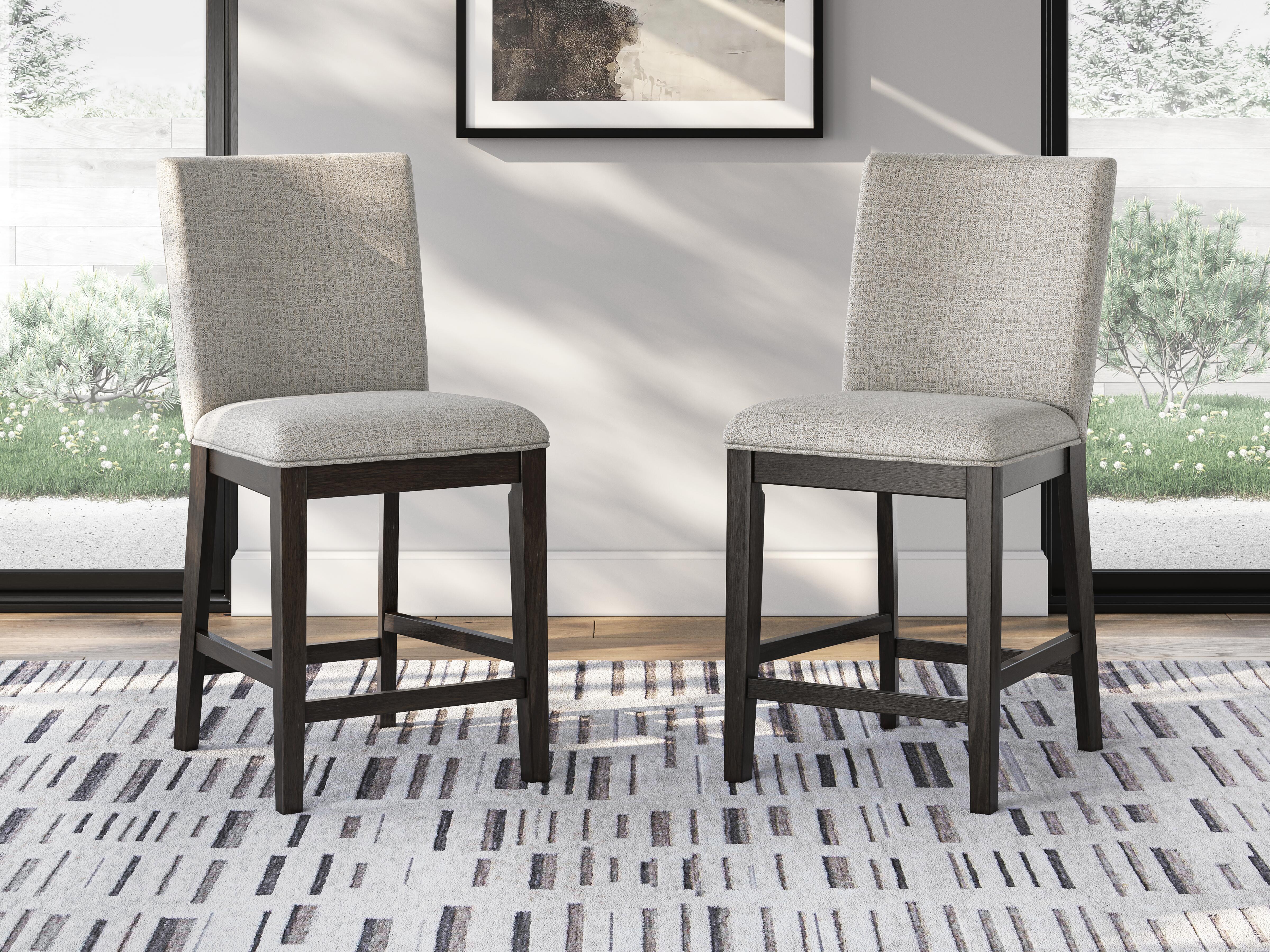 Dar Furniture - Ashley Furniture - Neymorton Counter Height Barstool (Set of 2) - Counter Height Barstool (Set of 2) / Dark Grayish Brown - D618-124X2
