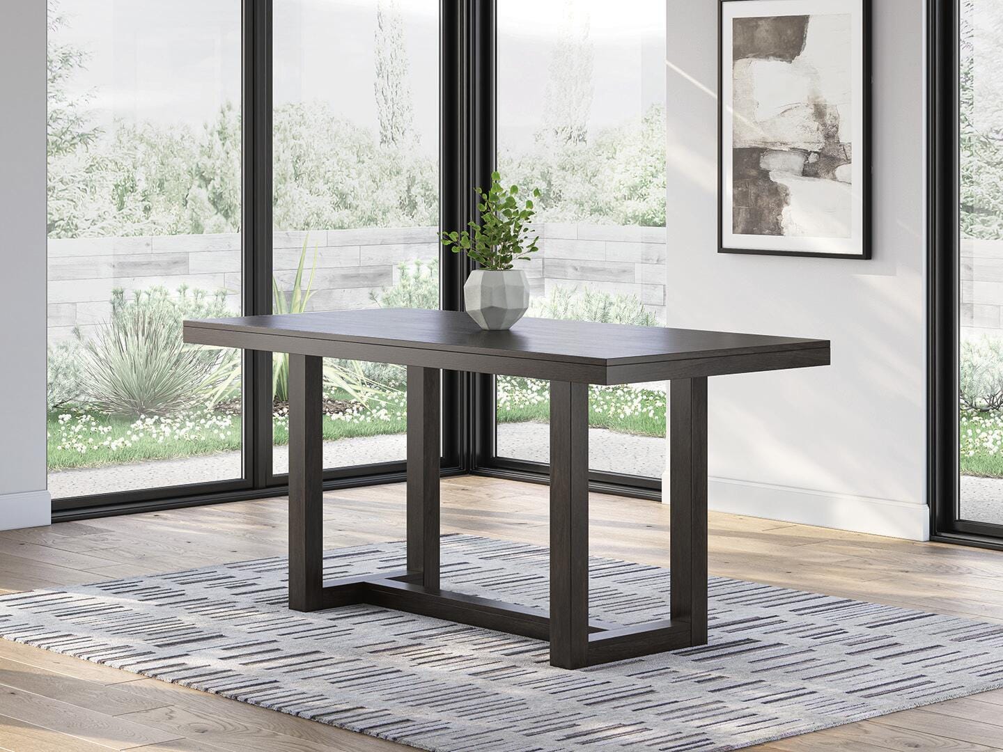 Dar Furniture - Ashley Furniture - Neymorton Counter Height Dining Table - RECT Dining Room Counter Table / Dark Grayish Brown - D618-13