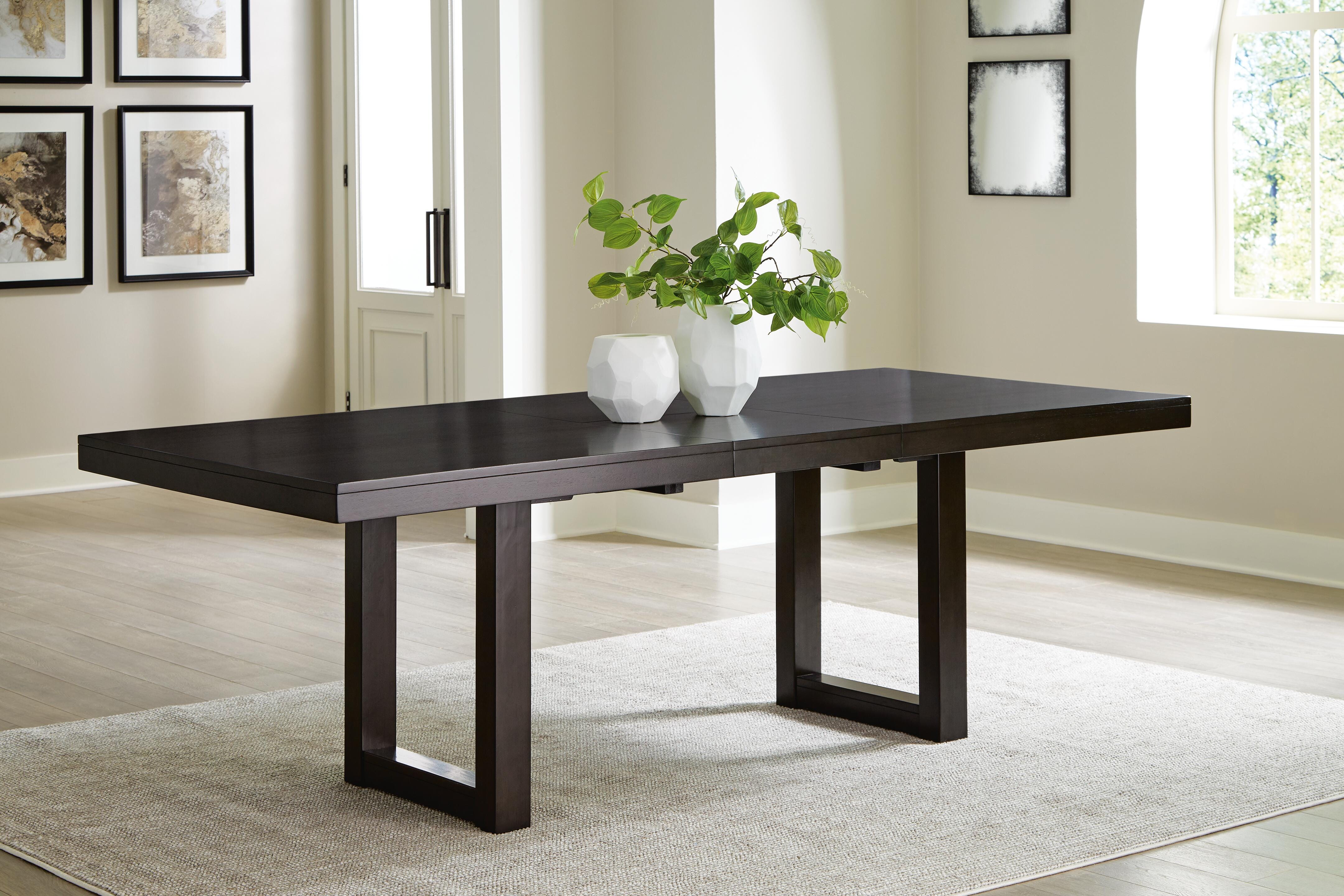 Dar Furniture - Ashley Furniture - Neymorton Dining Extension Table - RECT DRM Butterfly EXT Table / Dark Grayish Brown - D618-35