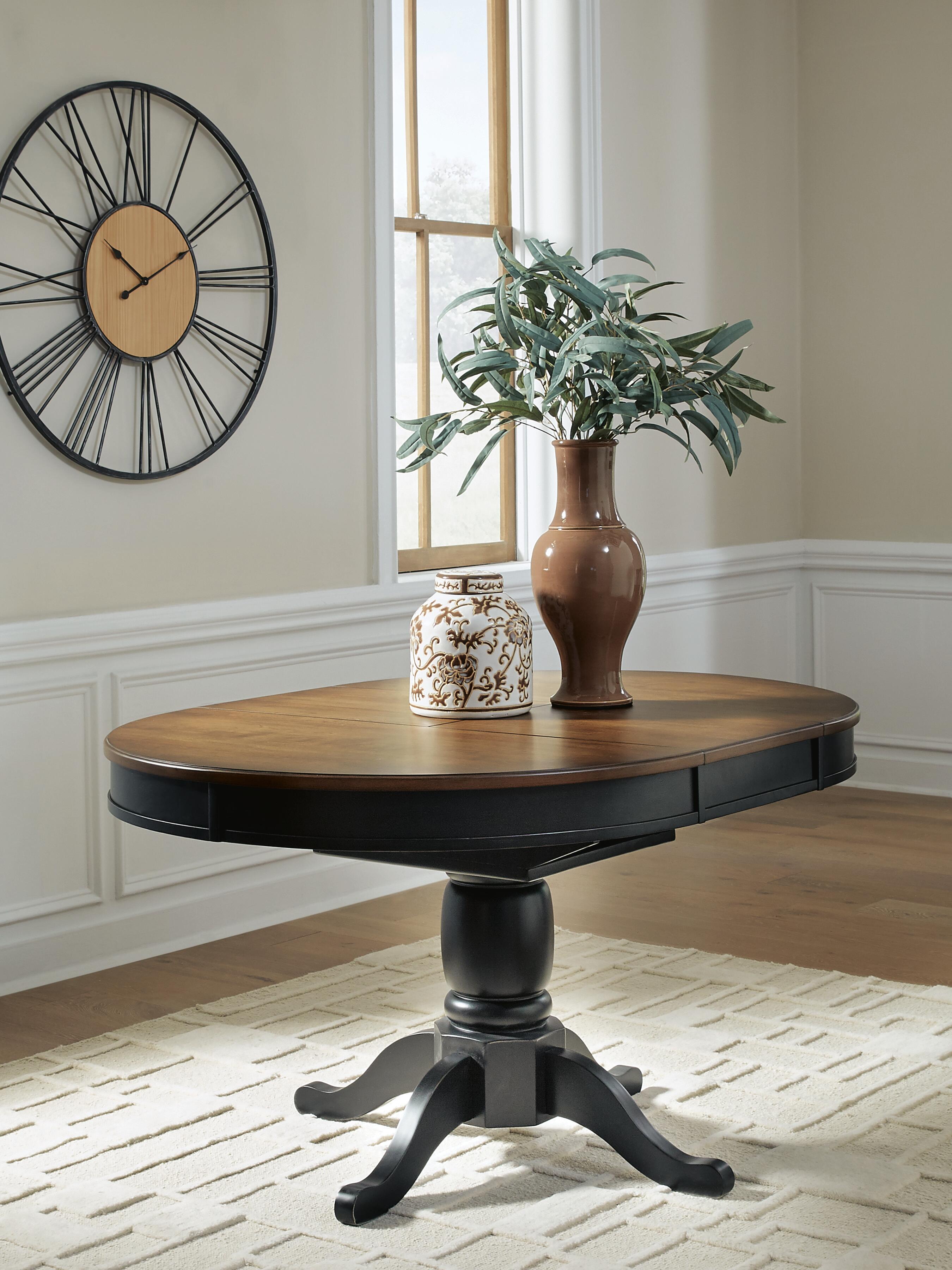 Dar Furniture - Ashley Furniture - Clorazi Dining Butterfly Extension Table - Oval DRM Butterfly EXT Table / Black/Brown - PCD619-48