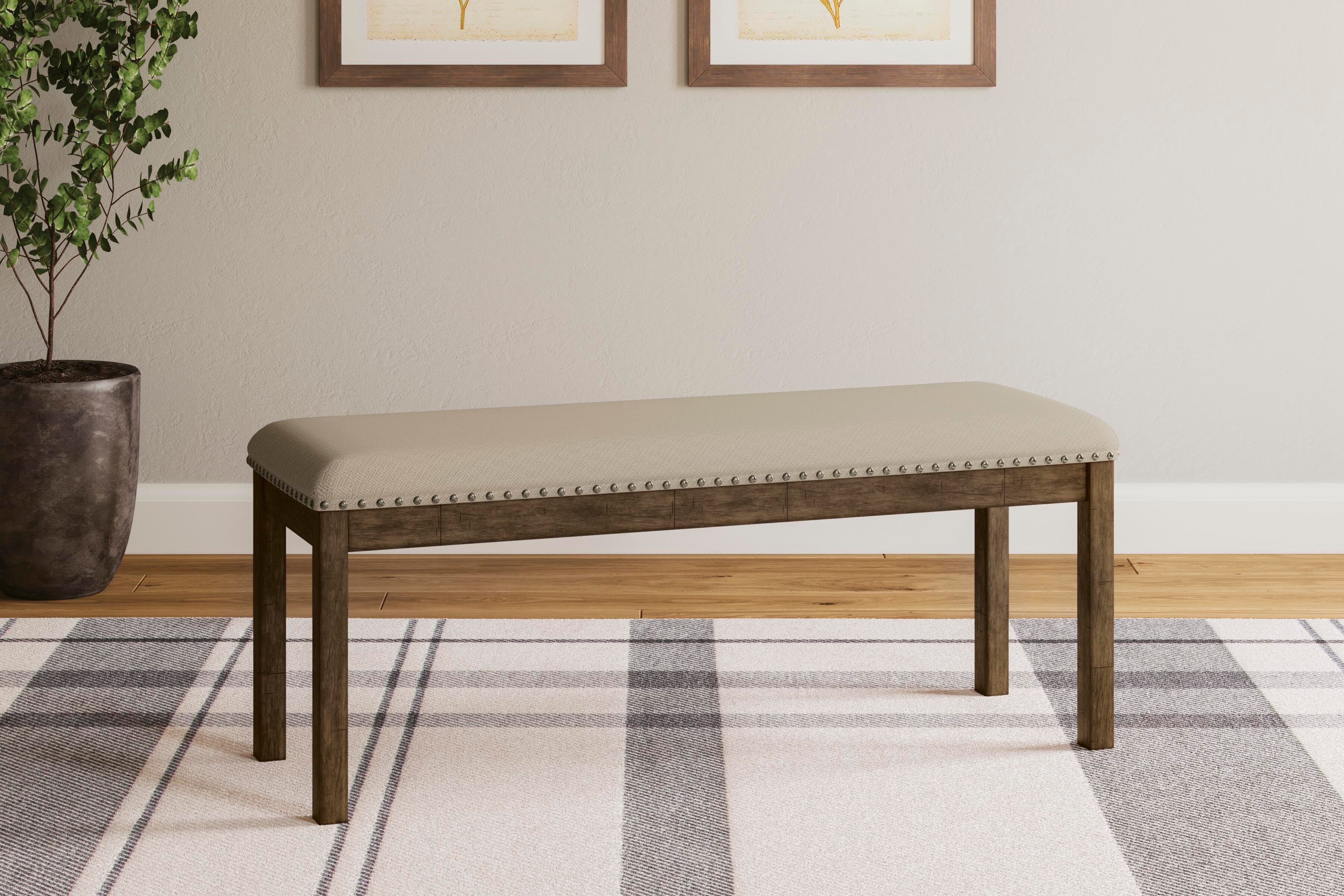 Dar Furniture - Ashley Furniture - Moriville Dining Bench - Upholstered Bench / Beige / 48"W x 17"D x 20"H - D631-00