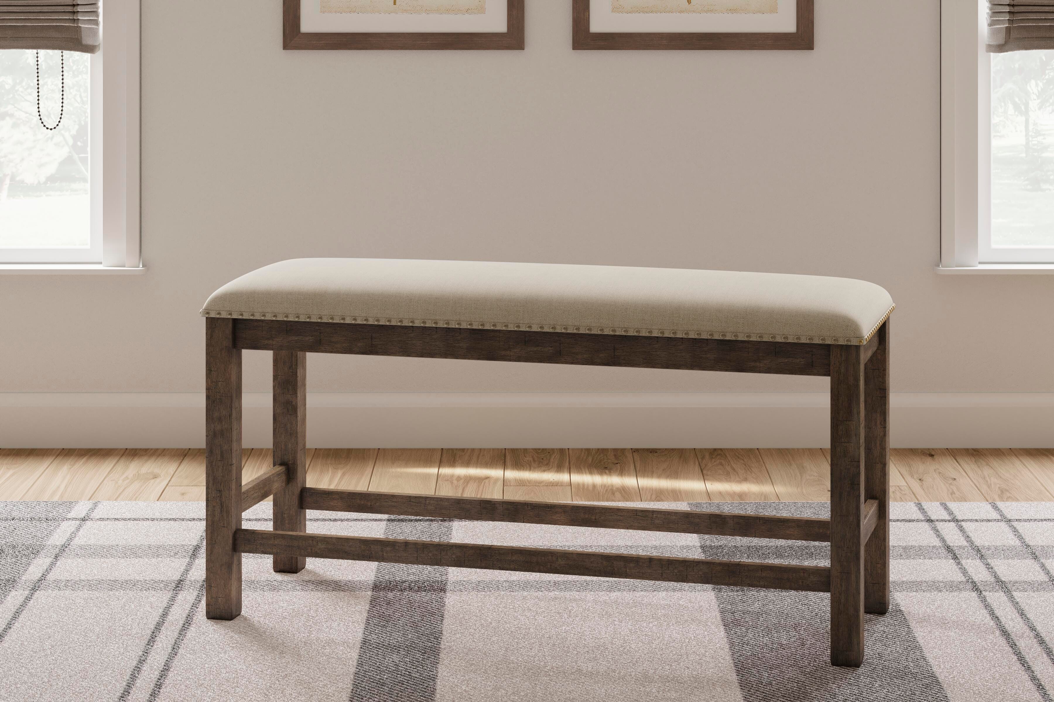 Dar Furniture - Ashley Furniture - Moriville Counter Height Dining Bench - Double UPH Bench (1/CN) / Beige / 49"W x 17"D x 25"H - D631-09