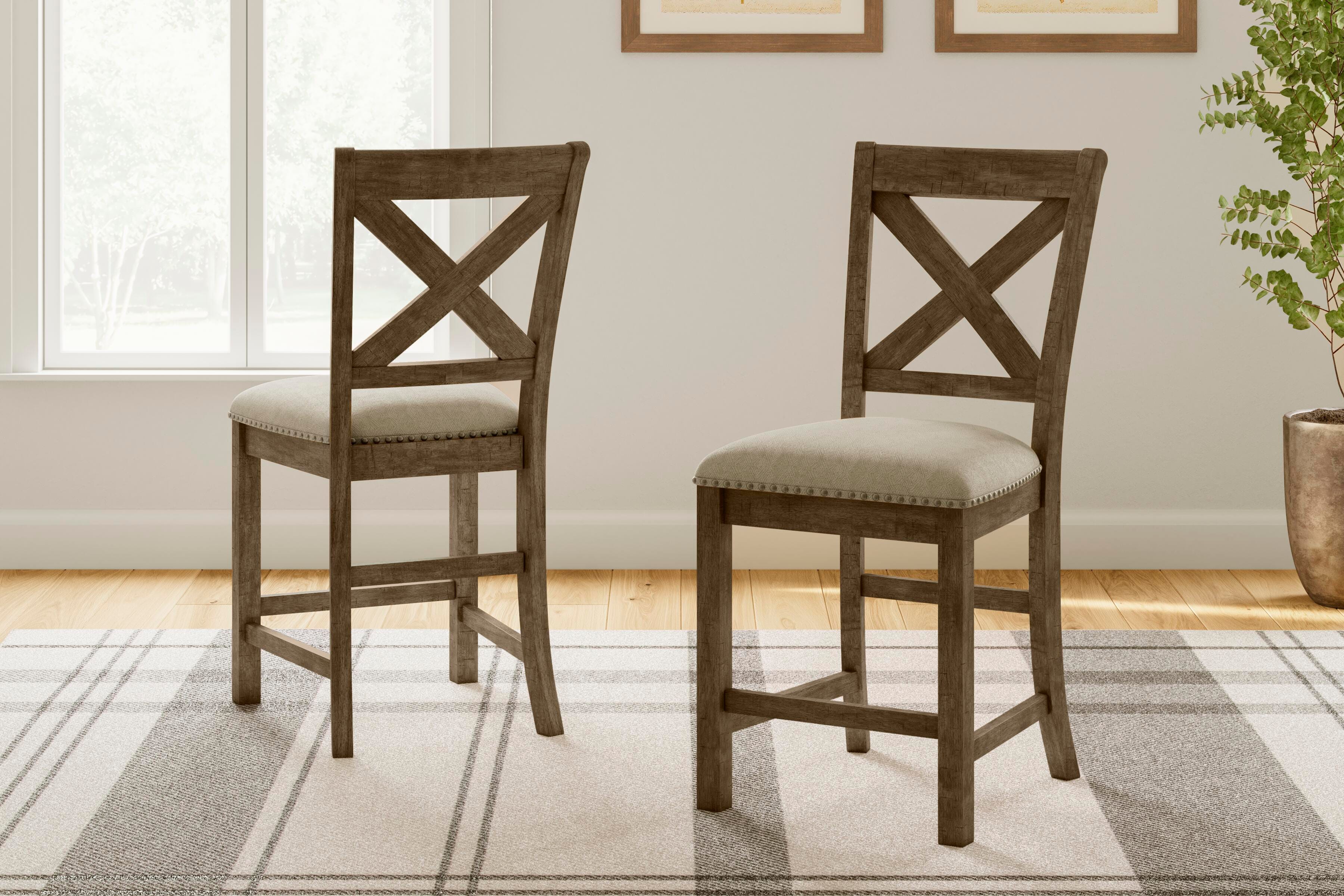 Dar Furniture - Ashley Furniture - Moriville Counter Height Bar Stool (Set of 2) - Counter Height Bar Stool (Set of 2) / Beige - D631-124X2