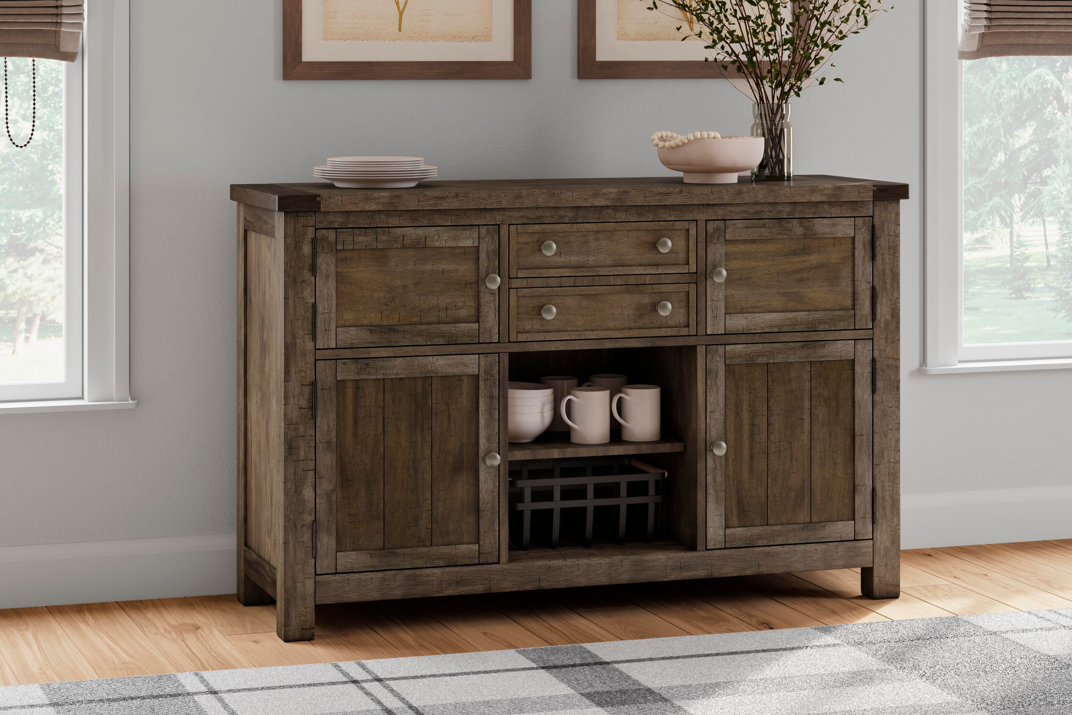 Dar Furniture - Ashley Furniture - Moriville Dining Server - Dining Room Server / Grayish Brown - D631-60