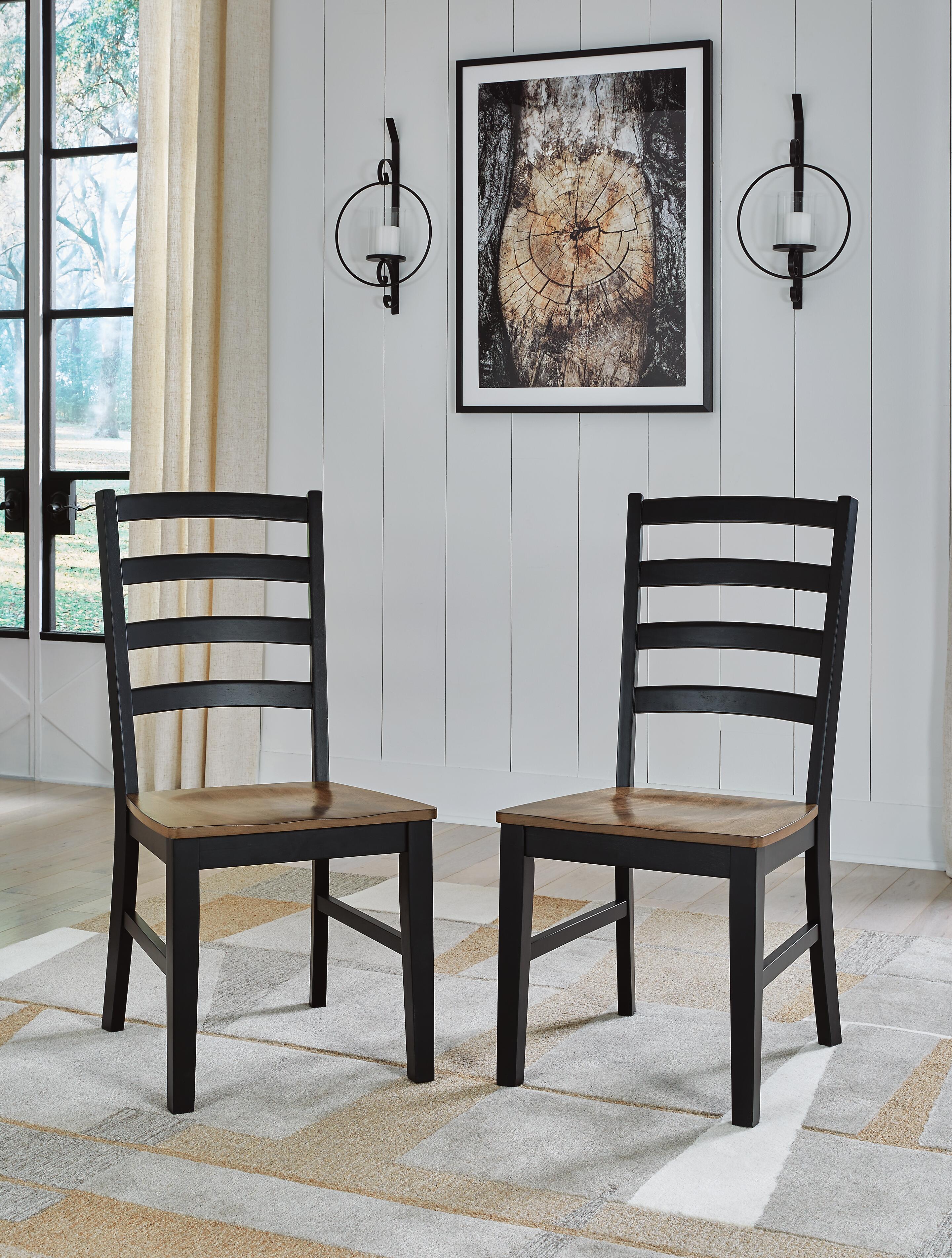 Dar Furniture - Ashley Furniture - Wildenauer Dining Chair (Set of 2) - Dining Chair (Set of 2) / Brown/Black - D634-01X2