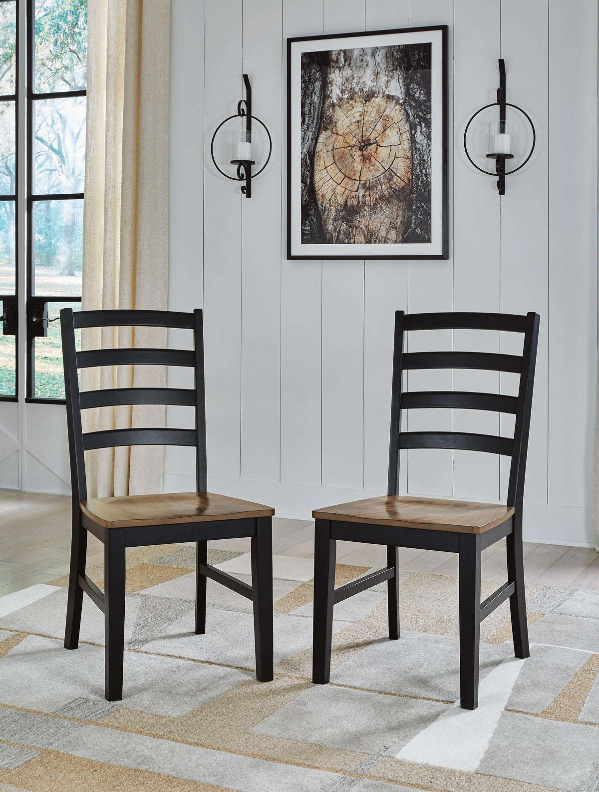 Dar Furniture - Ashley Furniture - Wildenauer Dining Chair (Set of 2) - Dining Chair (Set of 2) / Brown/Black - D634-01X2