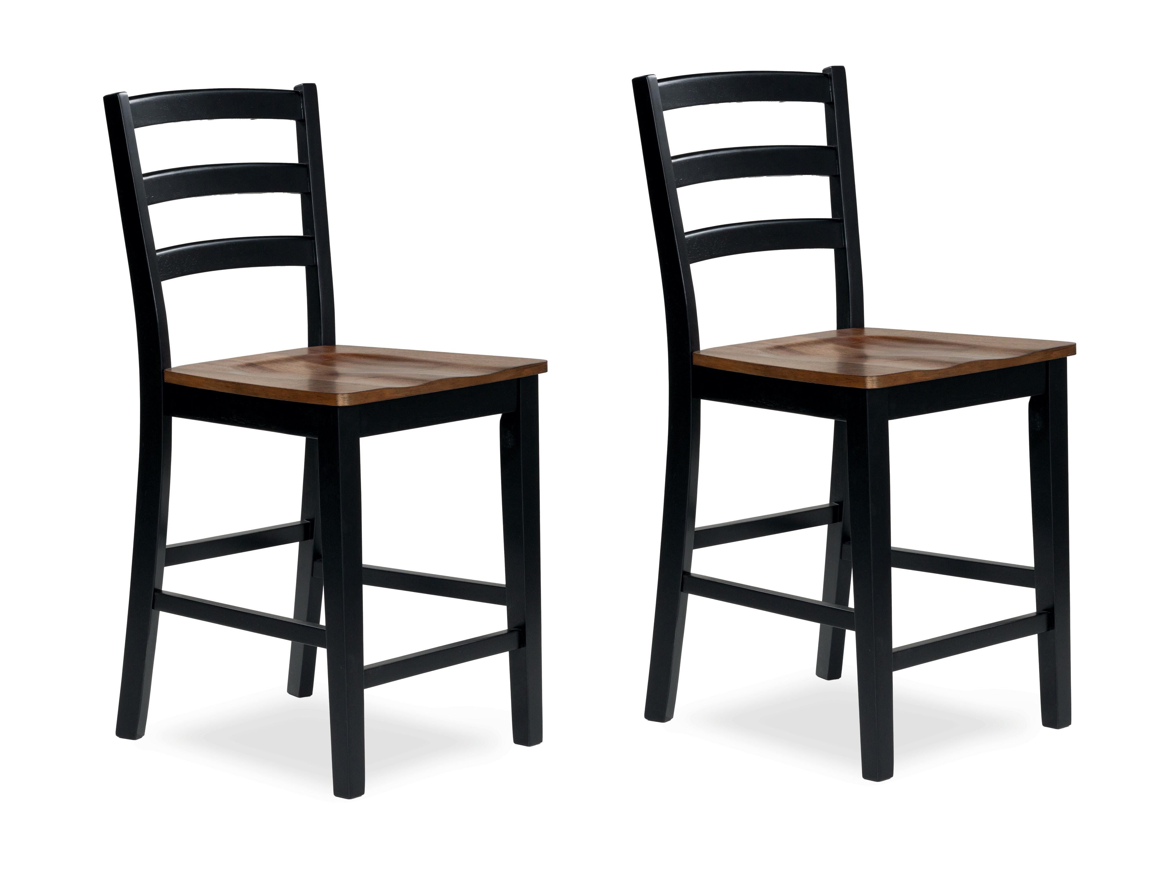 Dar Furniture - Ashley Furniture - Wildenauer Counter Height Barstool (Set of 2) - Counter Height Barstool (Set of 2) / Brown/Black - D634-124X2