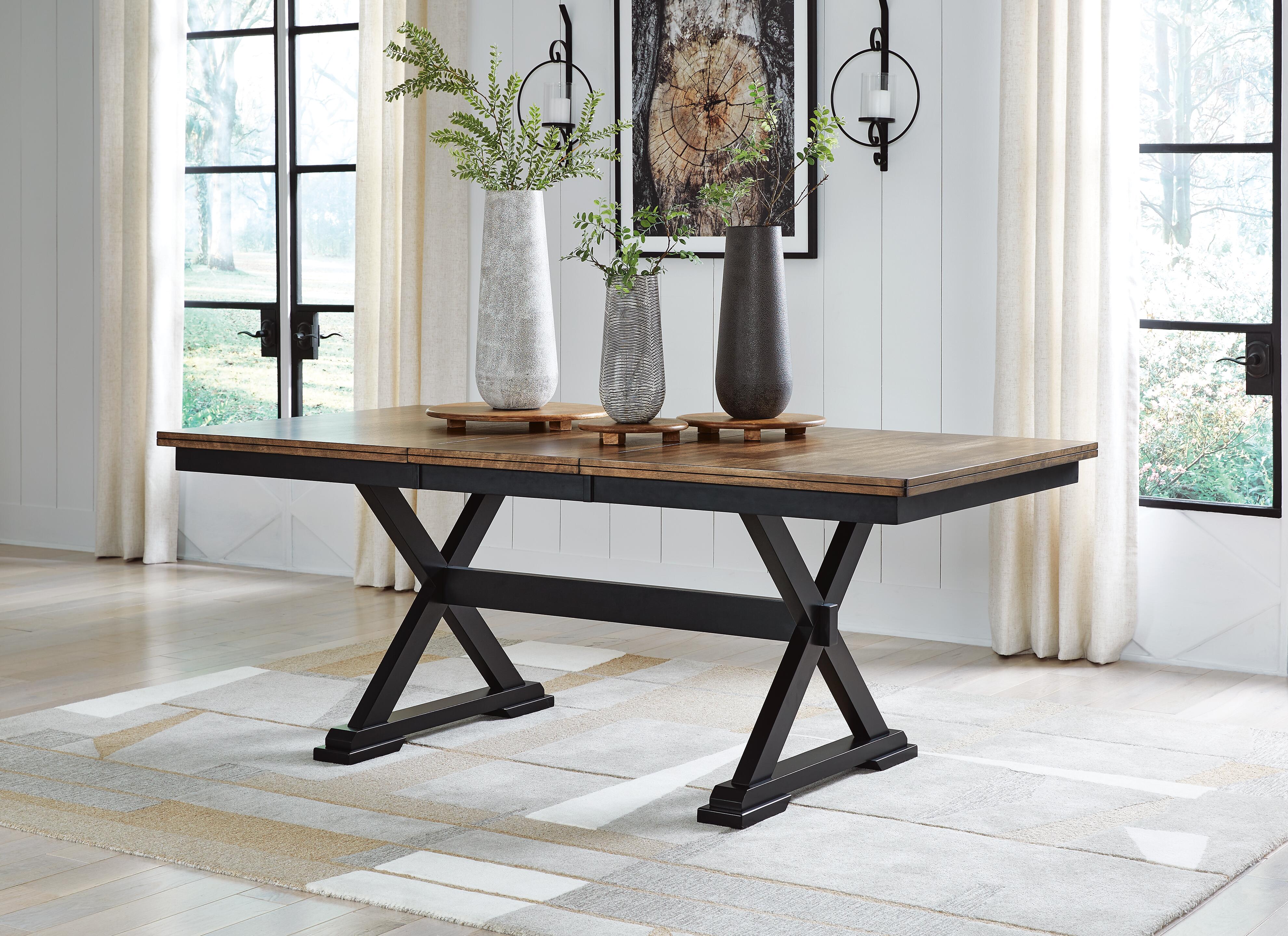Dar Furniture - Ashley Furniture - Wildenauer Dining Extension Table - RECT Dining Room EXT Table / Brown/Black - D634-35