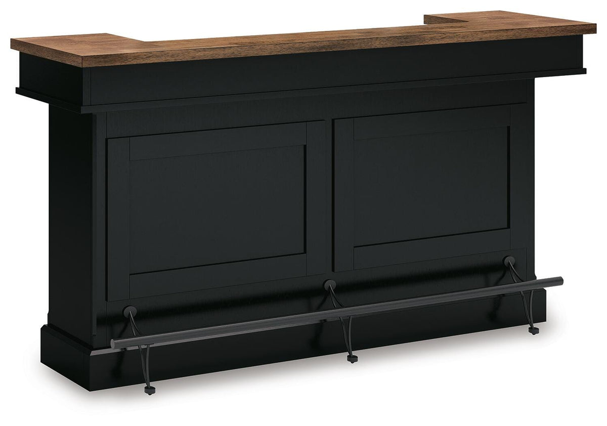 Dar Furniture - Ashley Furniture - Wildenauer 78" Bar - Bar / Brown/Black - D634-65
