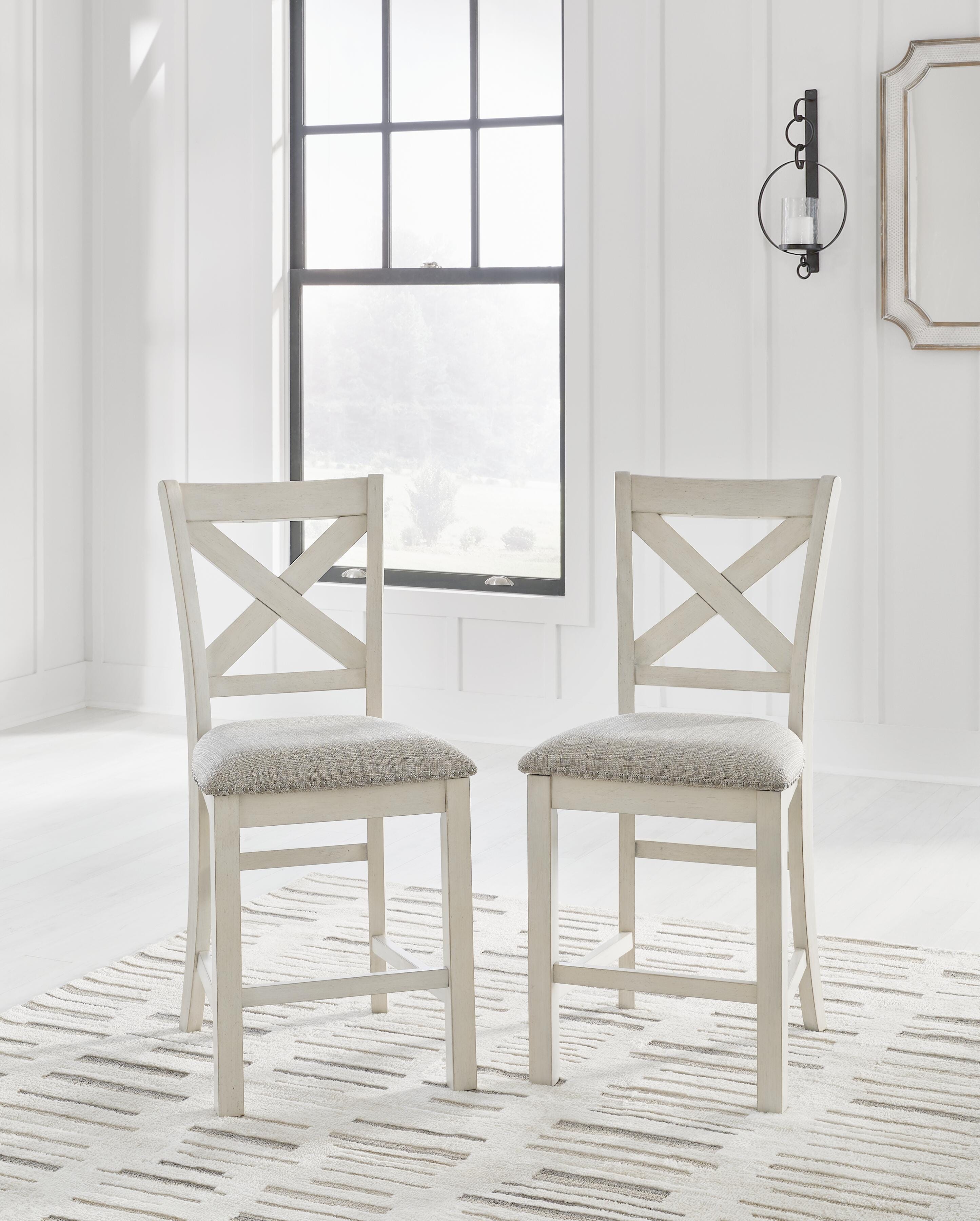 Dar Furniture - Ashley Furniture - Robbinsdale Barstool (Set of 2) - Barstool (Set of 2) / Antique White - D642-124X2