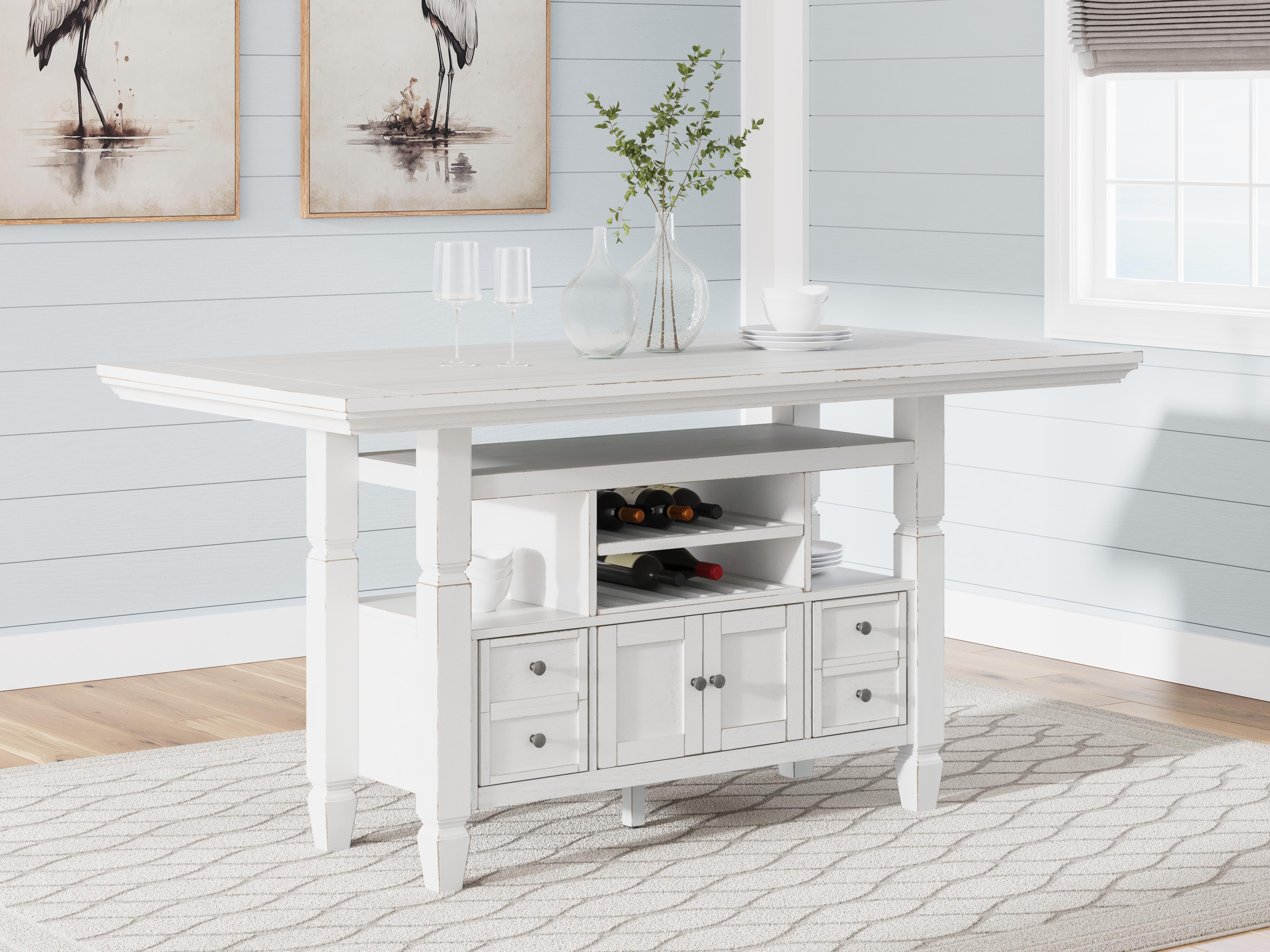 Dar Furniture - Ashley Furniture - Robbinsdale Counter Height Dining Table - Counter Height Dining Table / Antique White - D642D7