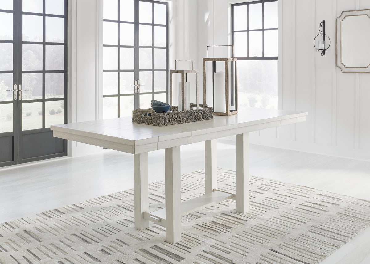 Dar Furniture - Ashley Furniture - Robbinsdale Counter Height Dining Extension Table - RECT DRM Counter EXT Table / Antique White - D642-32
