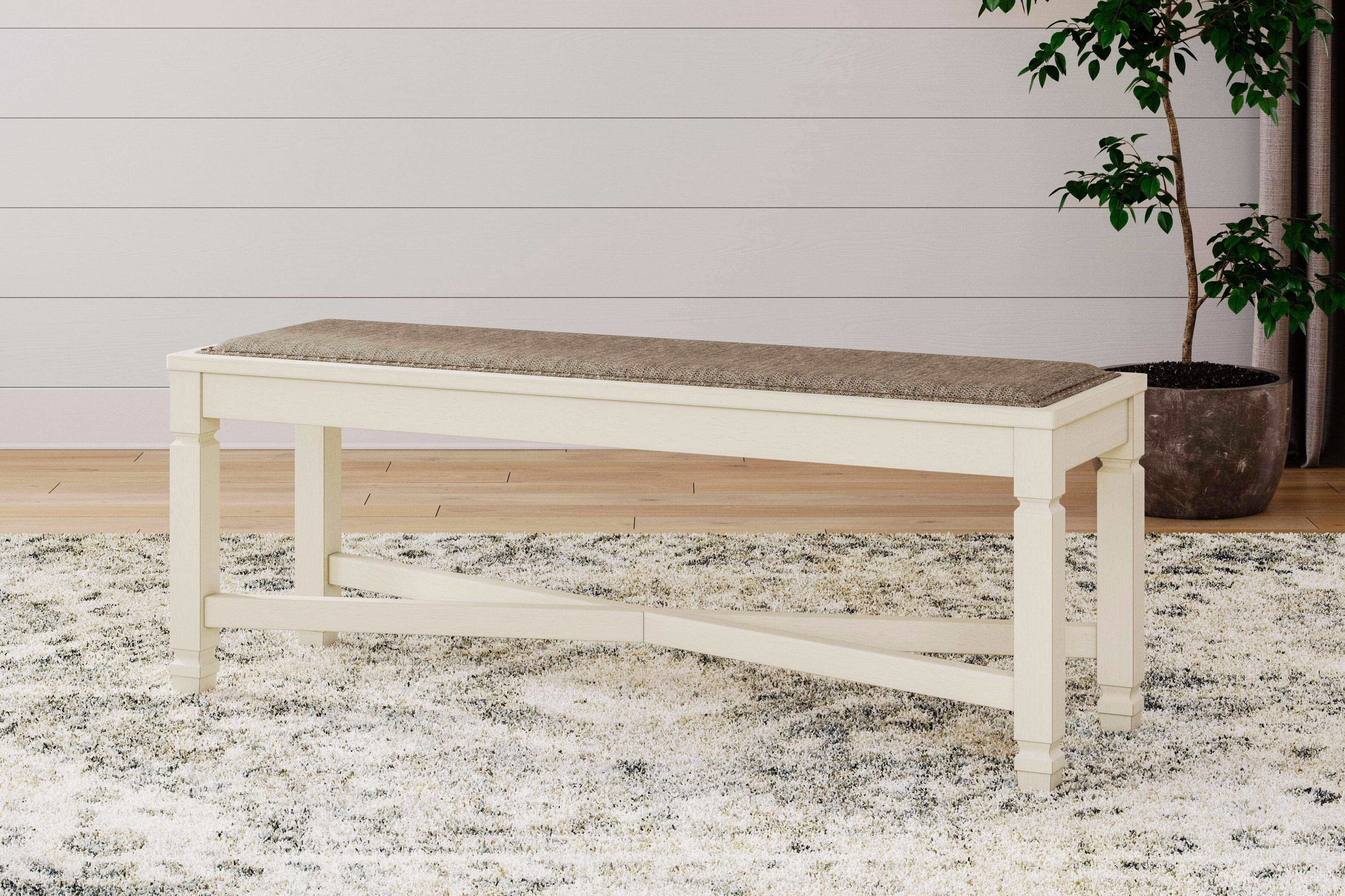 Dar Furniture - Ashley Furniture - Bolanburg Dining Bench - Large UPH Dining Room Bench / Two-tone / 50"W x 15"D x 20"H - D647-00