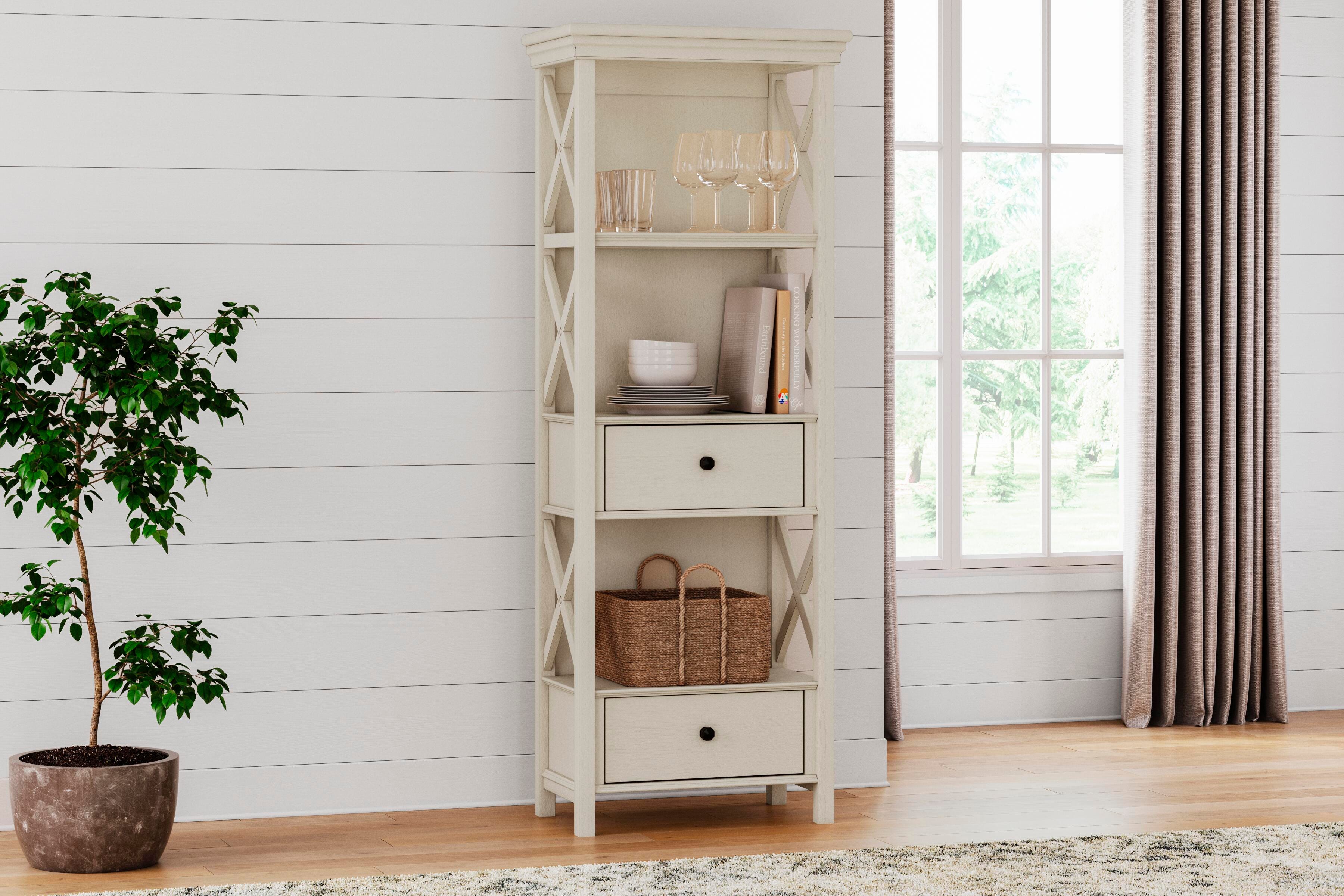 Dar Furniture - Ashley Furniture - Bolanburg Display Cabinet - Display Cabinet / Antique White - D647-76