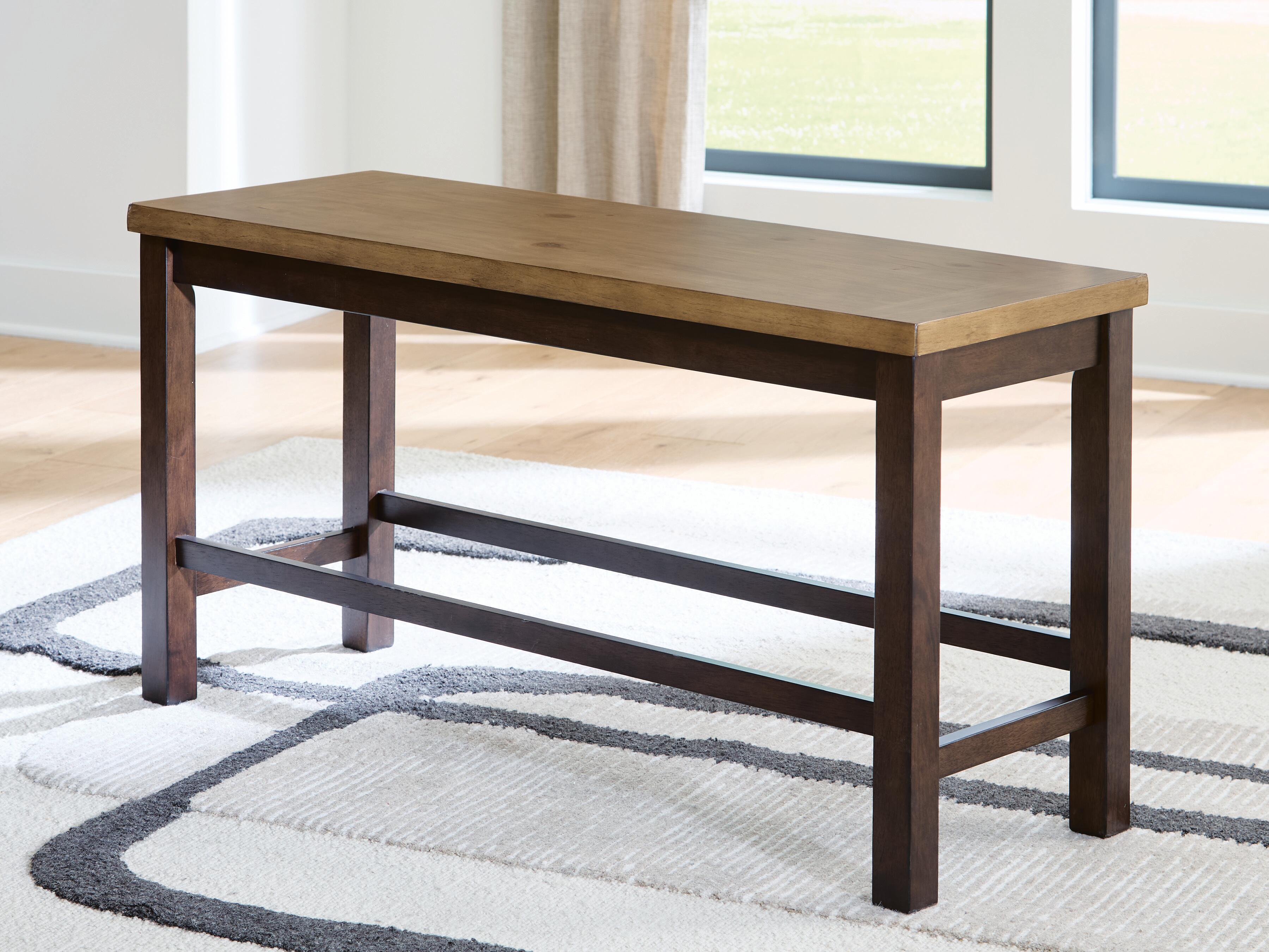 Dar Furniture - Ashley Furniture - Rylandeen Counter Height Dining Bench - Double Counter Bench (1/CN) / Light Brown/Dark Brown / 48"W x 17"D x 24"H - PCD651-09