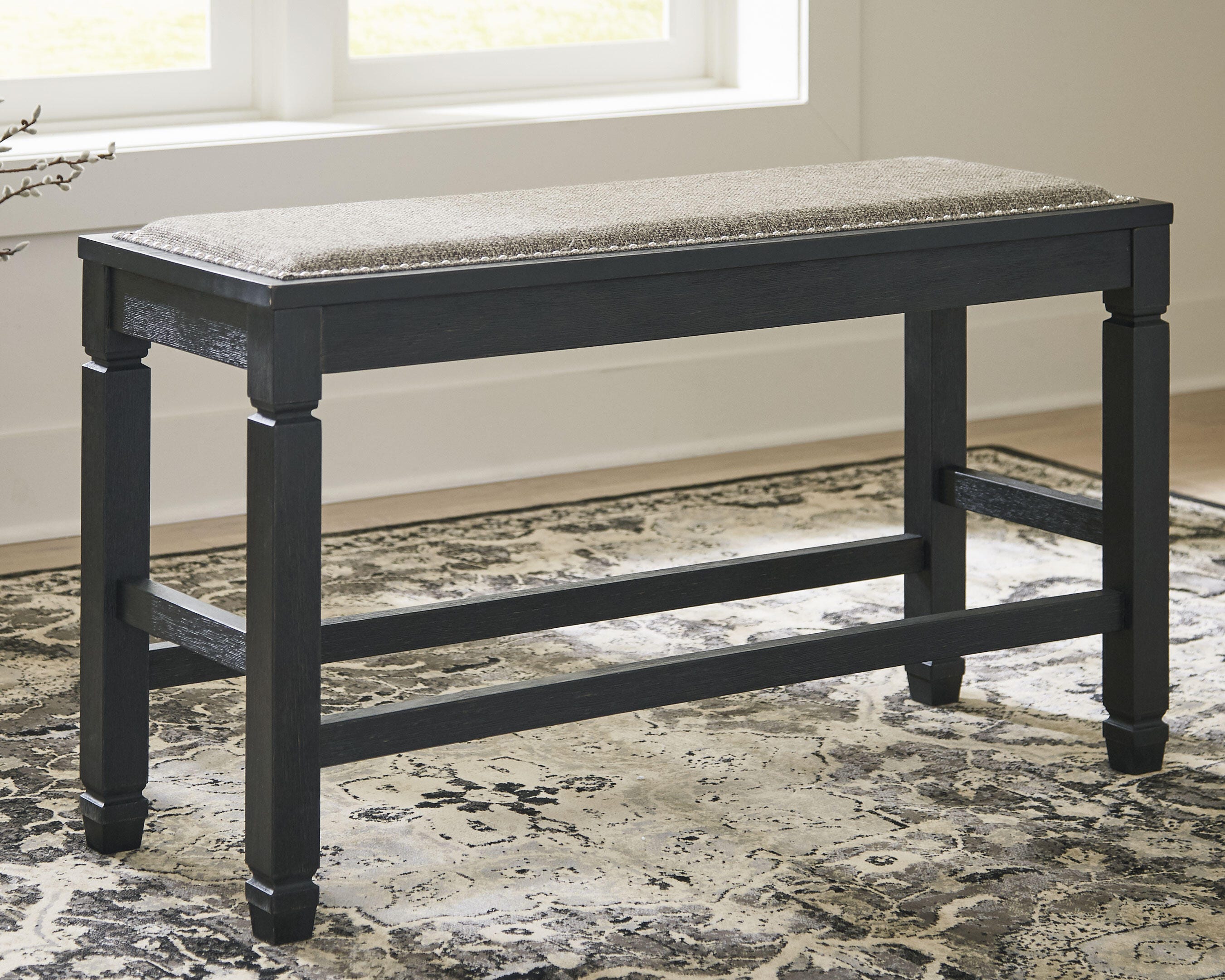 Dar Furniture - Ashley Furniture - Tyler Creek Counter Height Dining Bench - DBL Counter UPH Bench (1/CN) / Antique Black / 42"W x 15"D x 24"H - D736-09