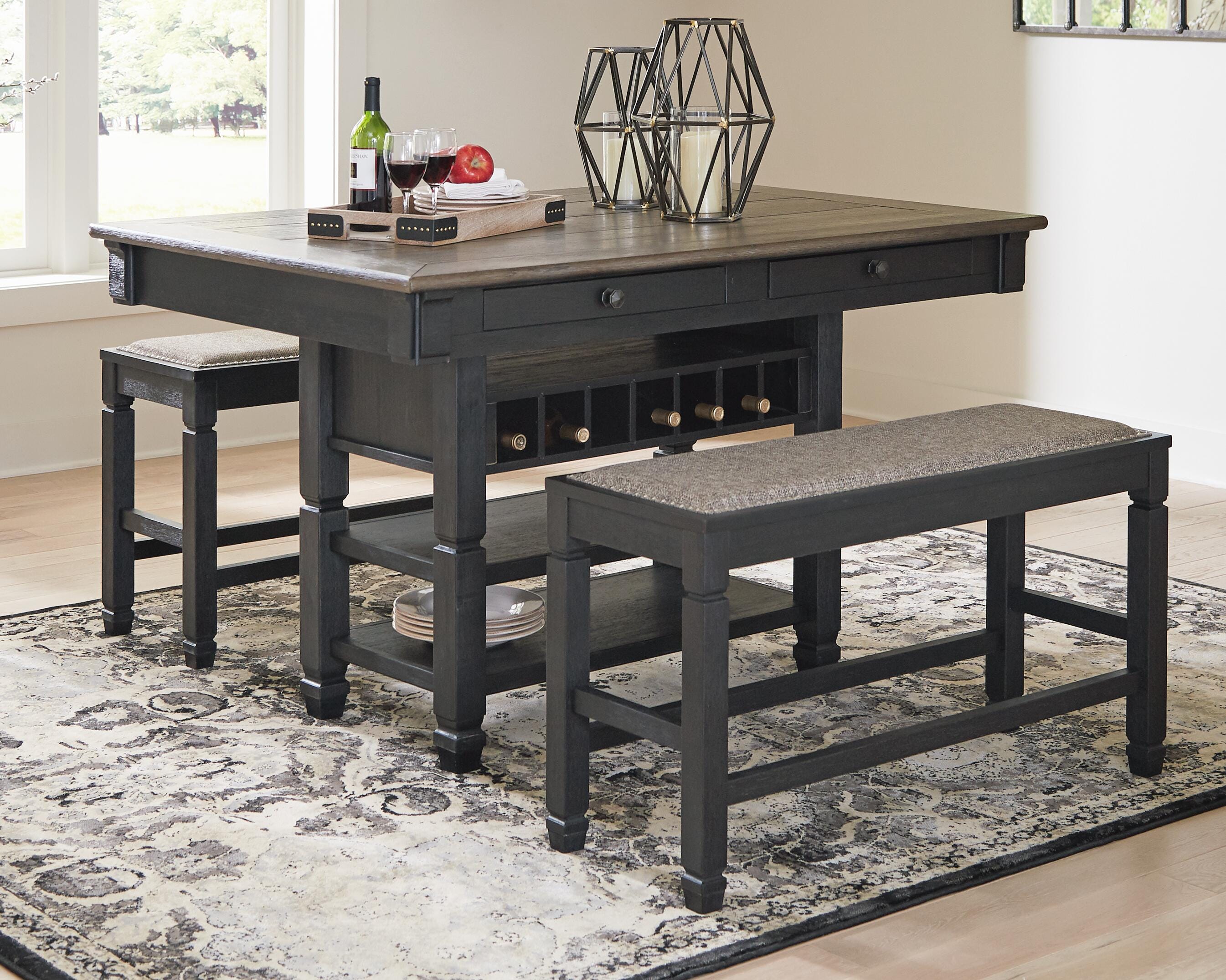 Dar Furniture - Ashley Furniture - Tyler Creek Counter Height Dining Table - RECT Dining Room Counter Table / Black/Gray - D736-32