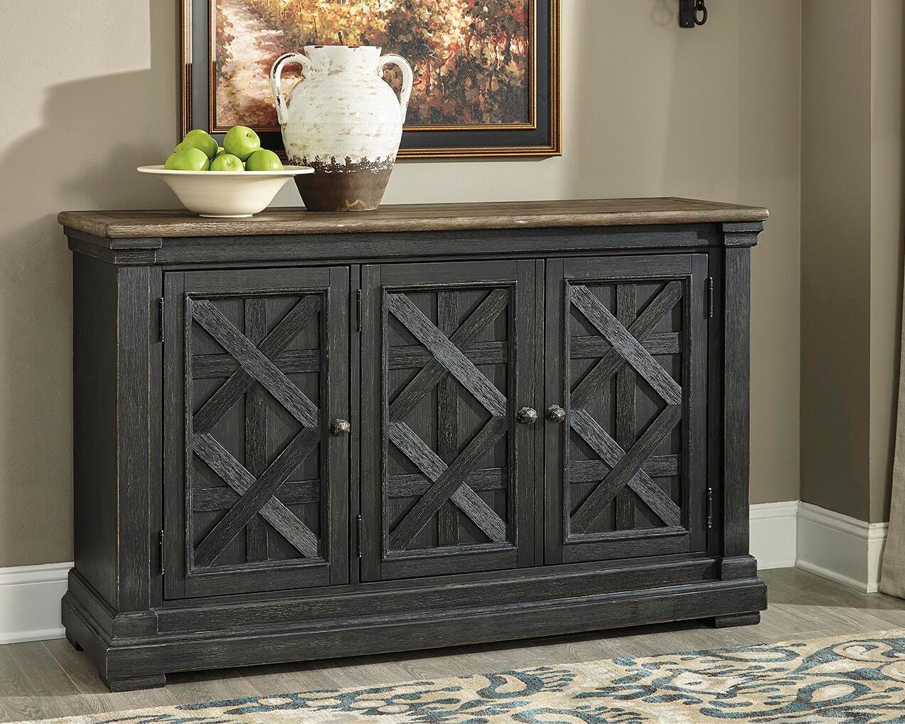 Dar Furniture - Ashley Furniture - Tyler Creek Dining Server - Dining Room Server / Black/Gray - D736-60