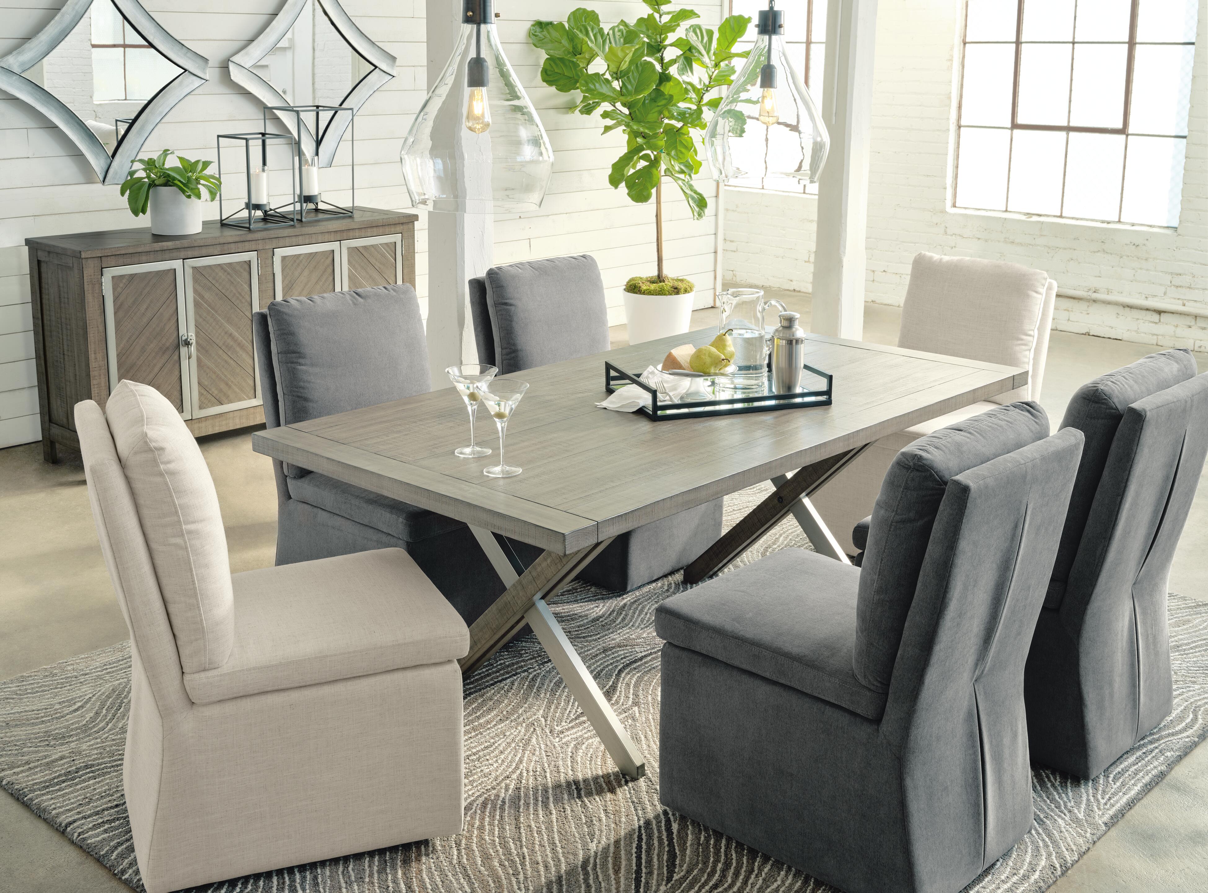 Dar Furniture - Ashley Furniture - Krystanza Dining Table - Rectangular Dining Room Table / Weathered Gray - D766-25
