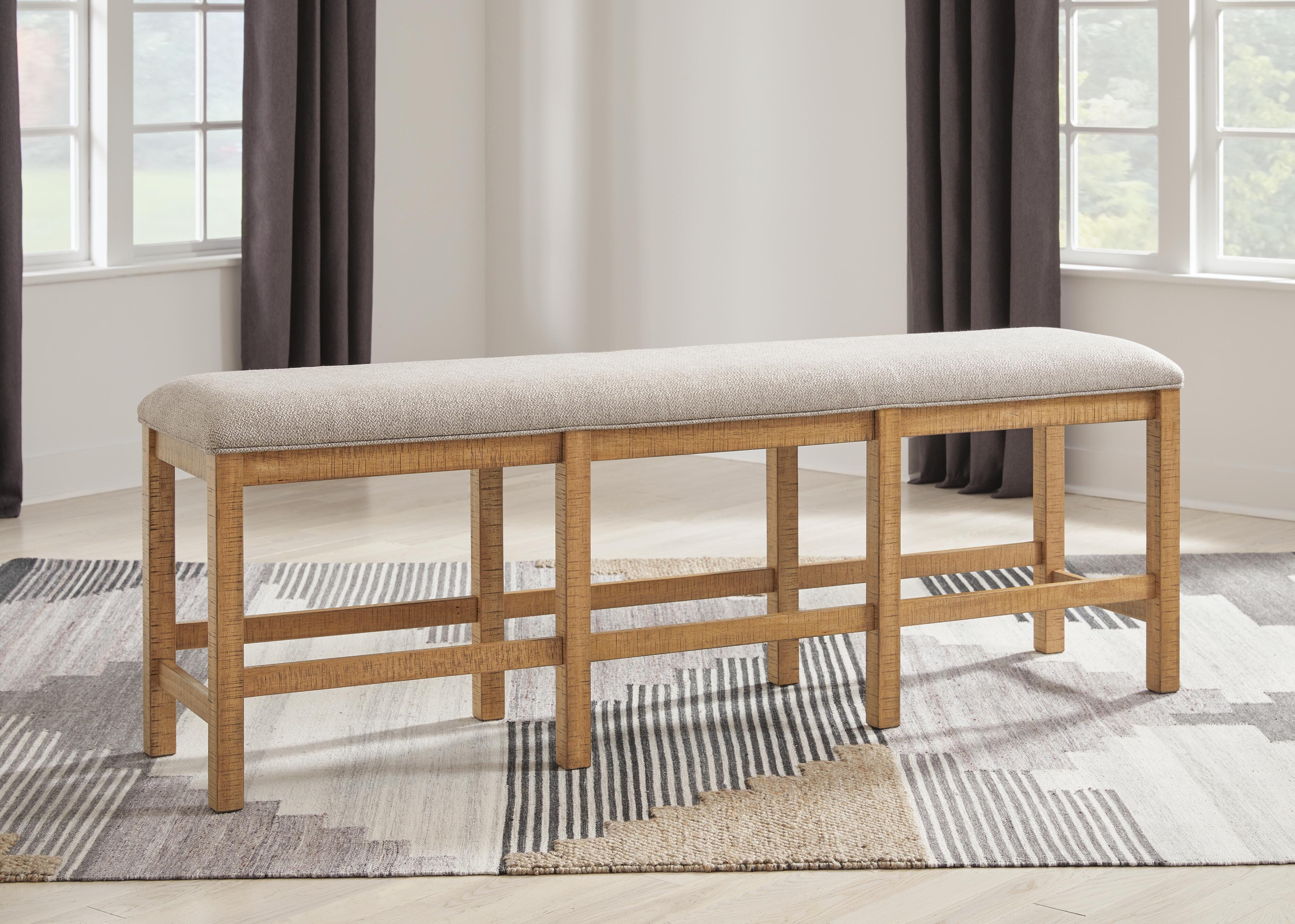 Dar Furniture - Ashley Furniture - Havonplane 72" Counter Height Dining Bench - XL Counter UPH DRM Bench / Brown / 72"W x 17"D x 26"H - D773-09