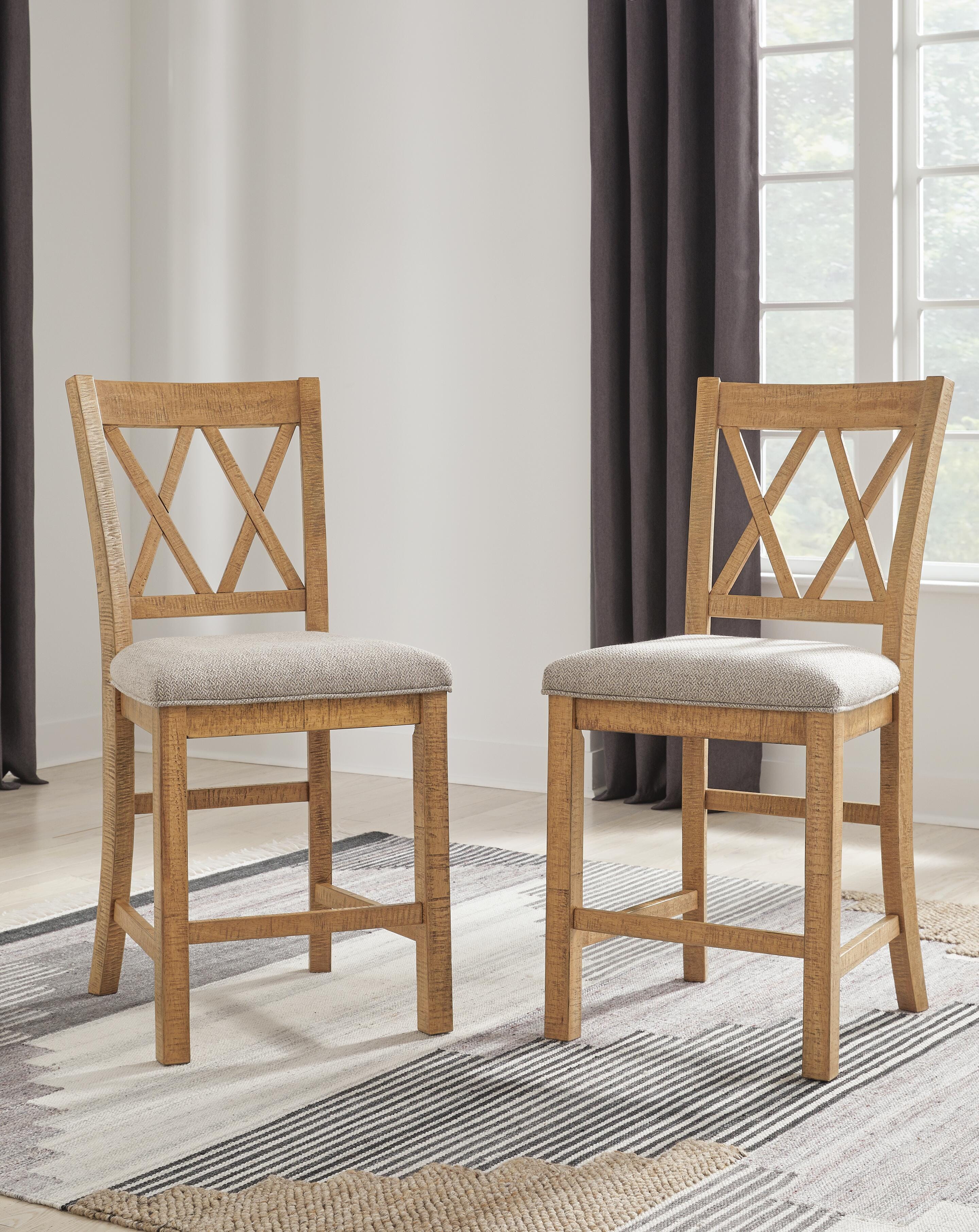 Dar Furniture - Ashley Furniture - Havonplane Barstool (Set of 2) - Barstool (Set of 2) / Brown - D773-124X2