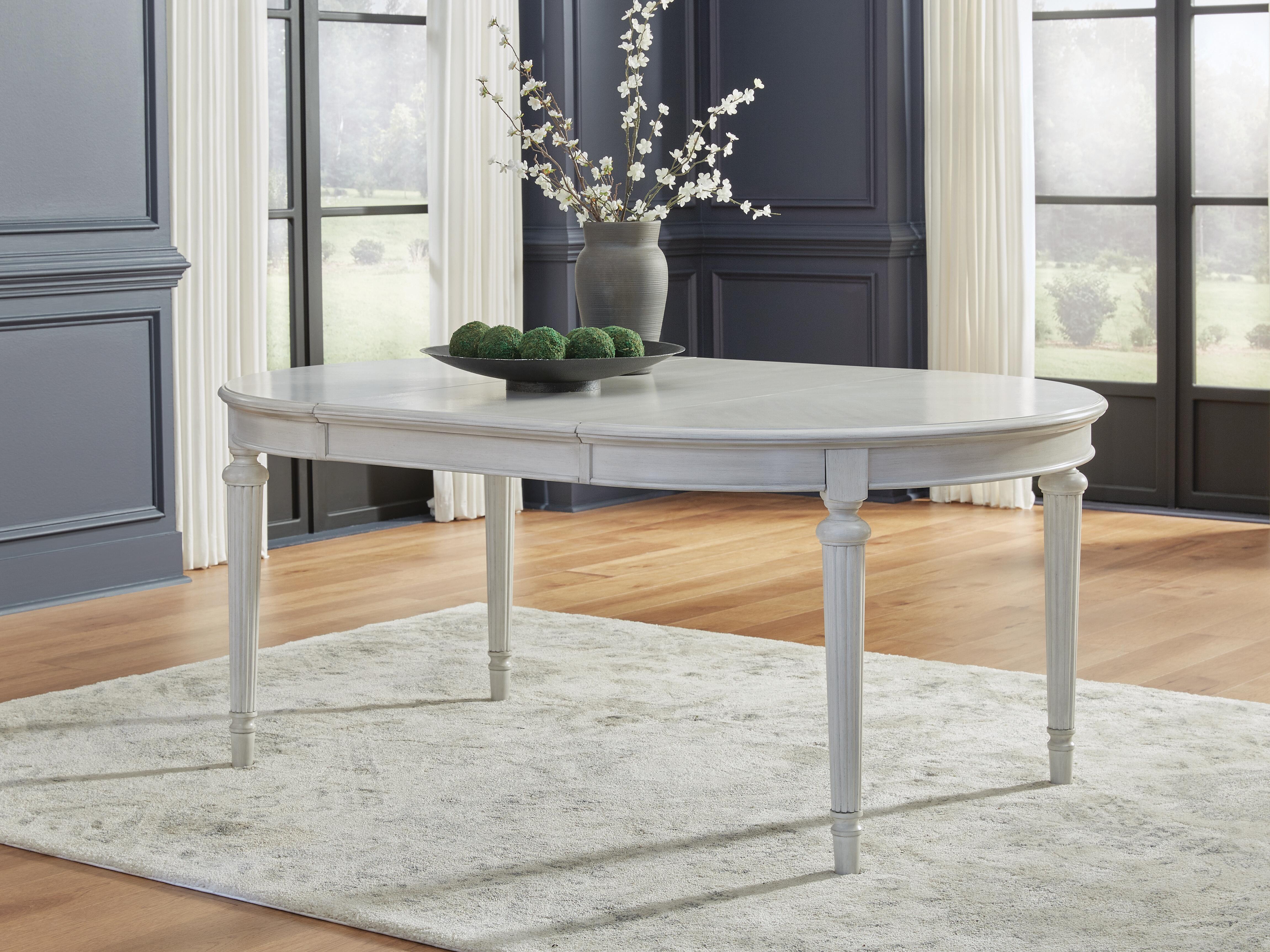 Dar Furniture - Ashley Furniture - Montelaine Dining Extension Table - Oval Dining Room EXT Table / Antique White - D795-35