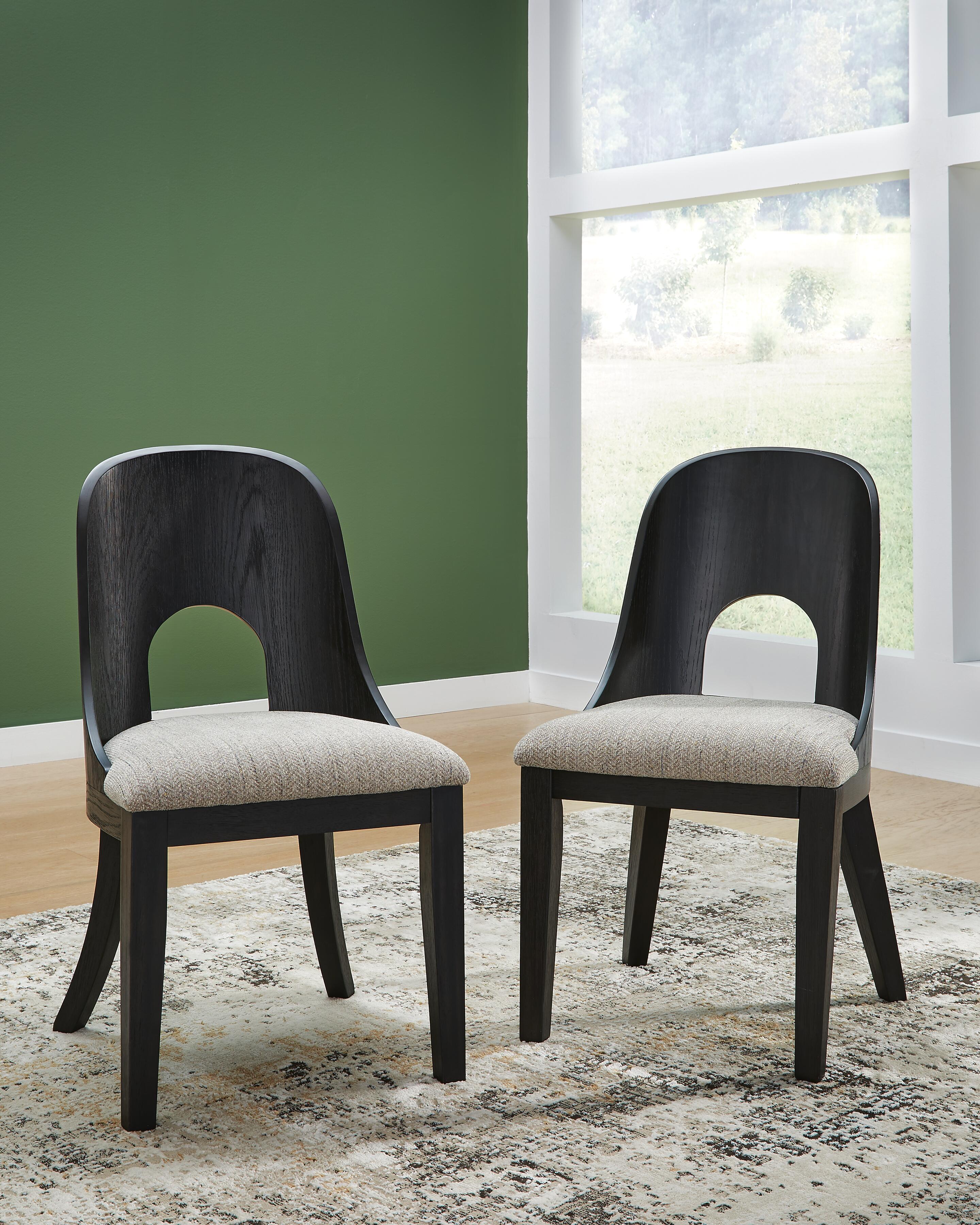 Dar Furniture - Ashley Furniture - Rowanbeck Dining Chair (Set of 2) - Dining Chair (Set of 2) / Black - D821-01X2