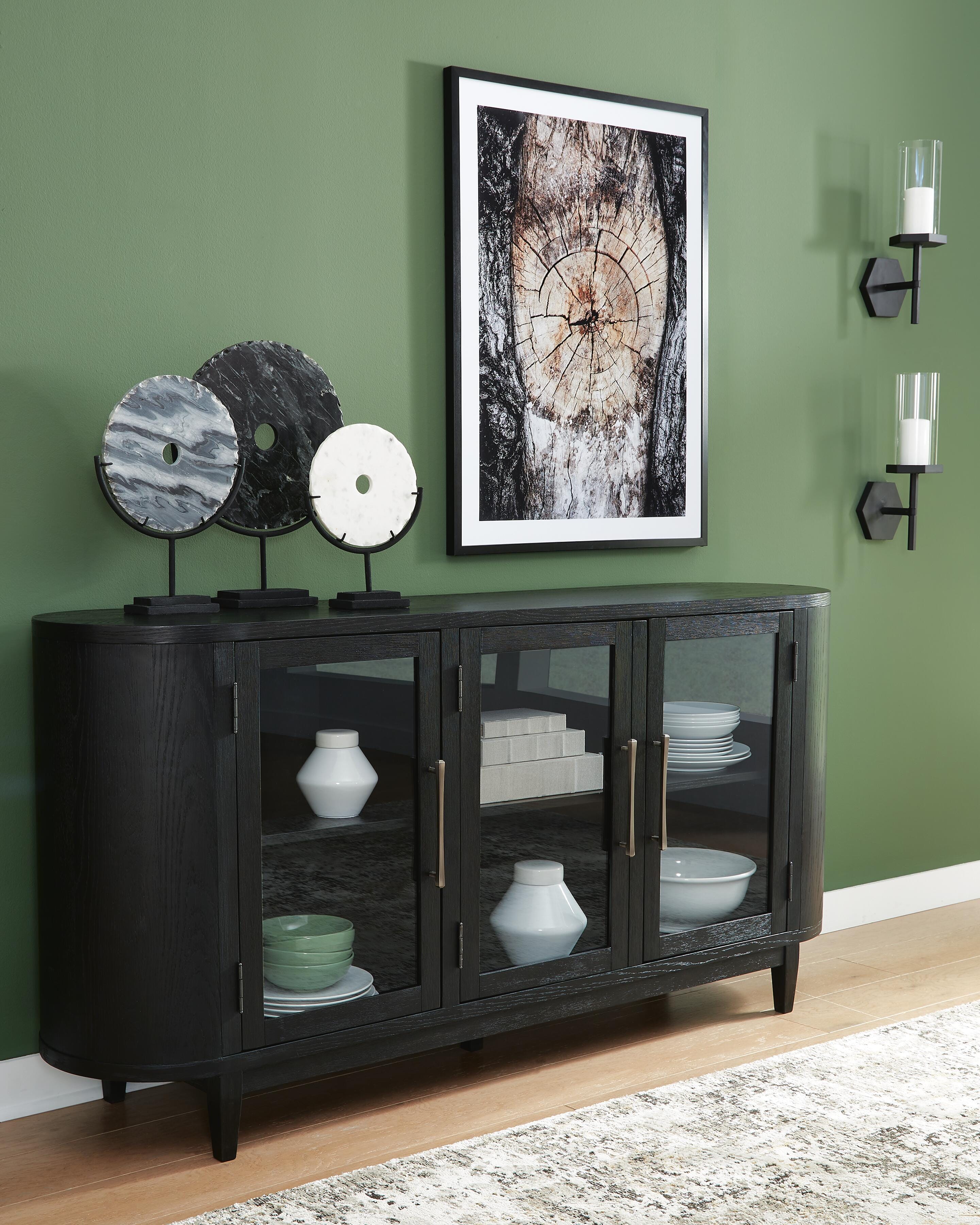 Dar Furniture - Ashley Furniture - Rowanbeck Dining Server - Dining Room Server / Black - D821-60