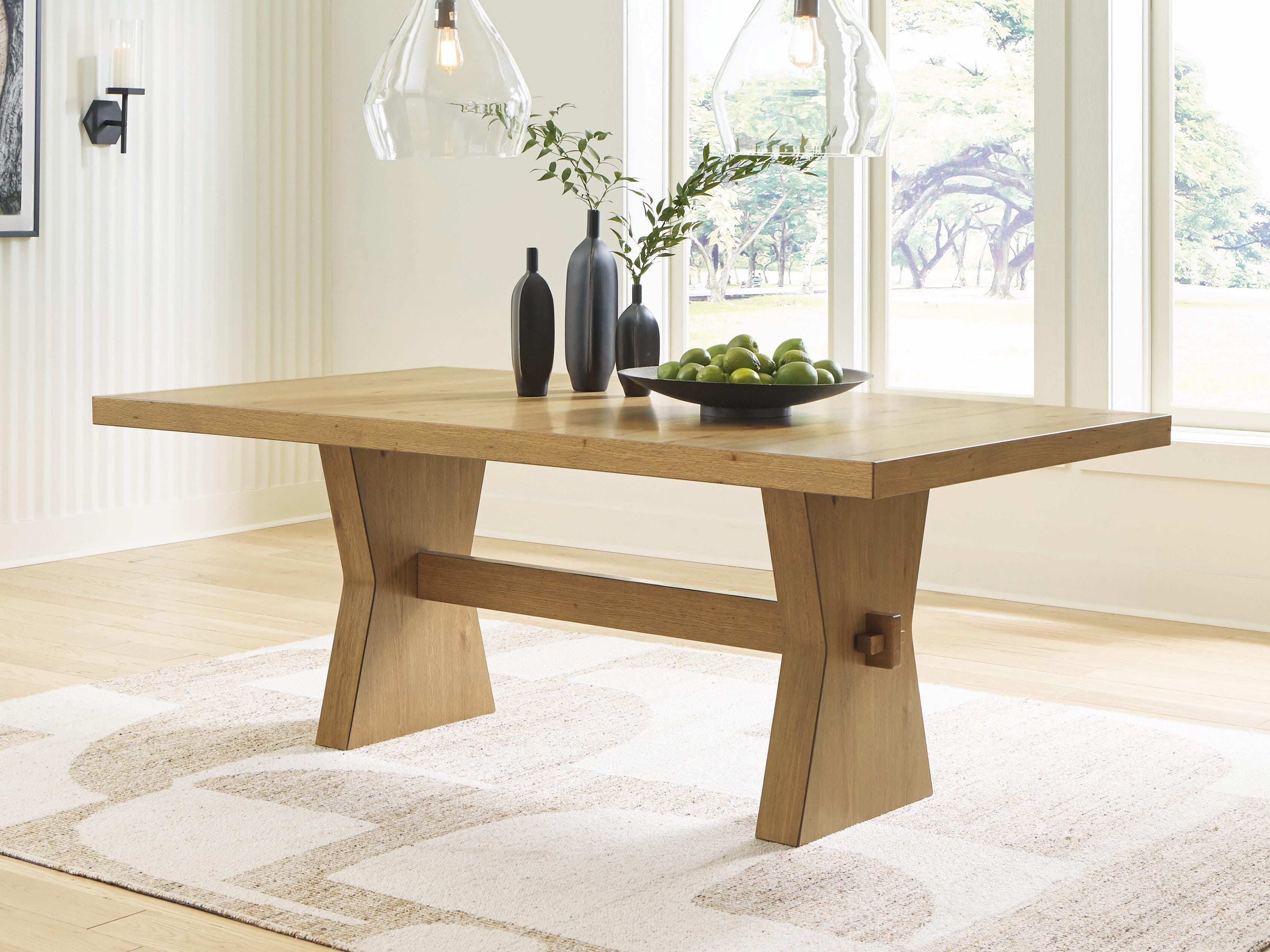 Dar Furniture - Ashley Furniture - Galliden Dining Table - Rectangular Dining Room Table / Light Brown - D841-45