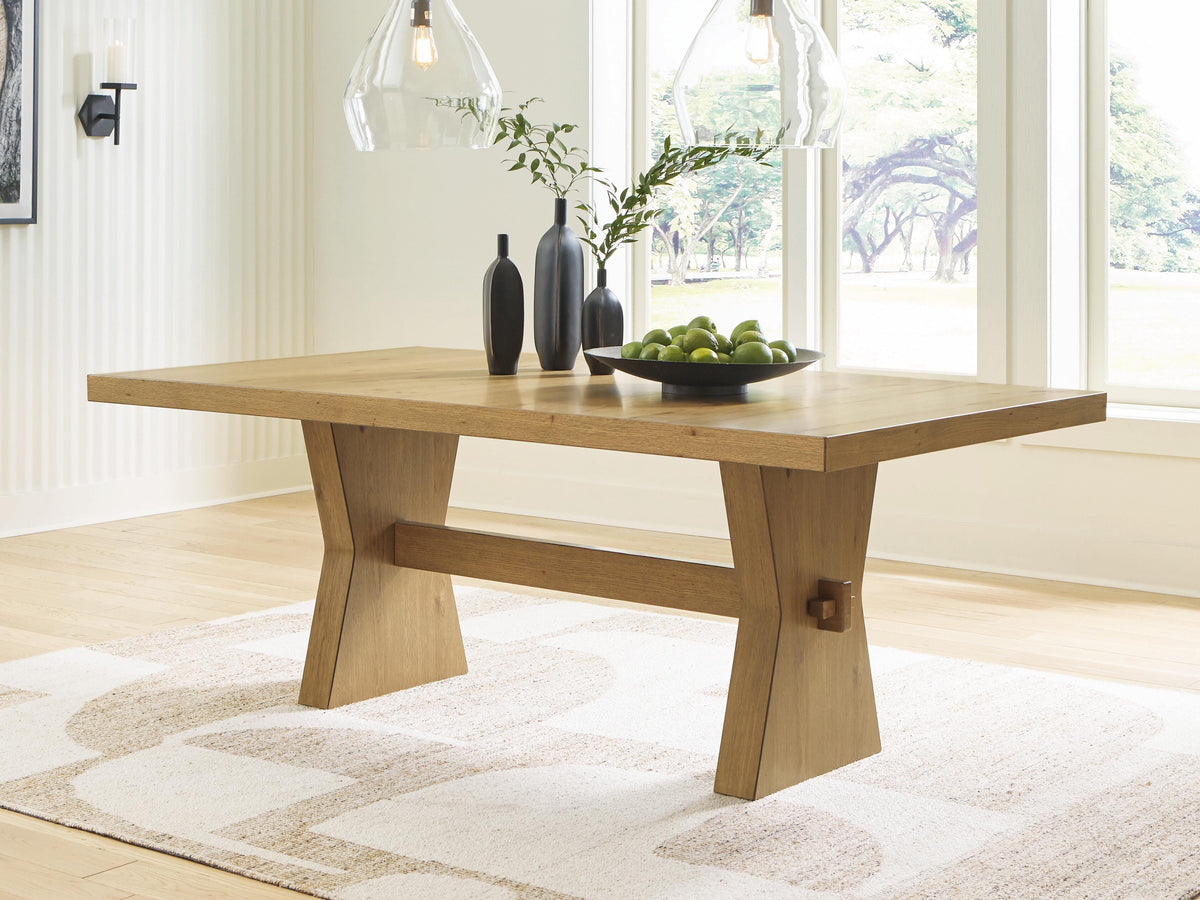 Dar Furniture - Ashley Furniture - Galliden Dining Table - Rectangular Dining Room Table / Light Brown - D841-45
