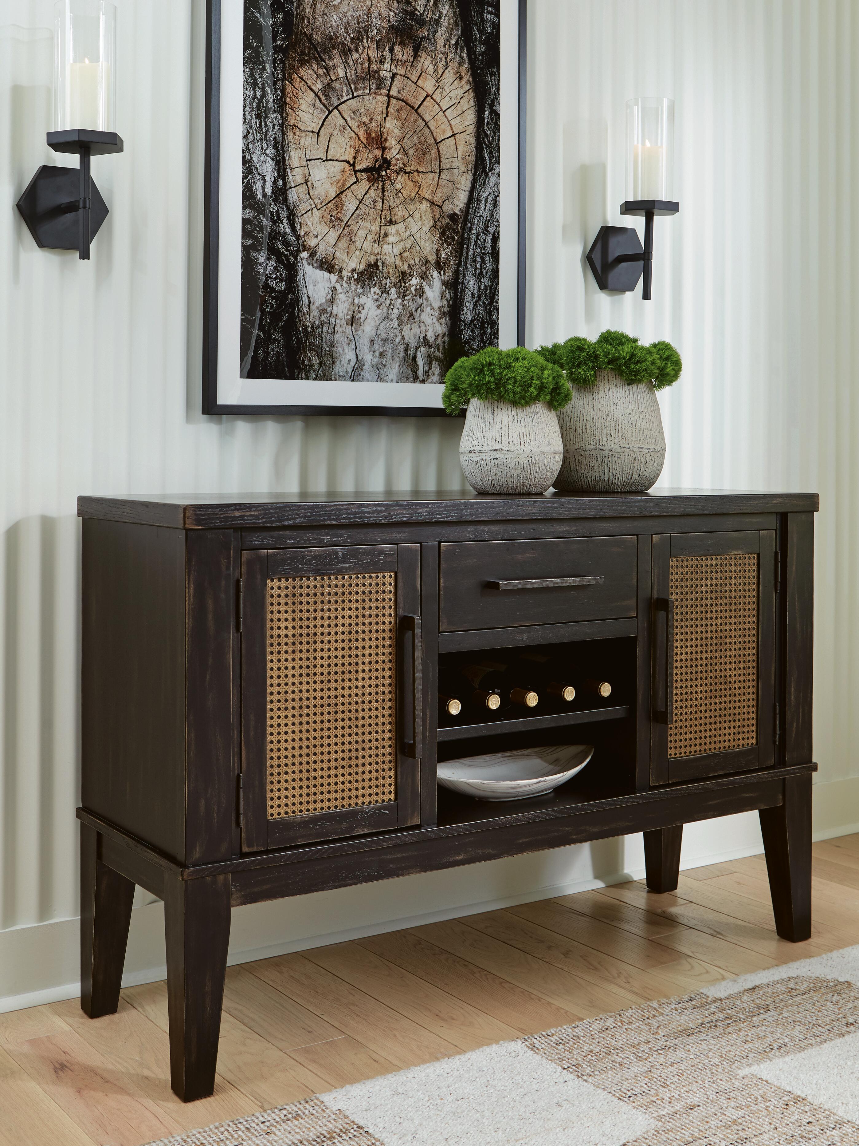 Dar Furniture - Ashley Furniture - Galliden Dining Server - Dining Room Server / Black - D841-60