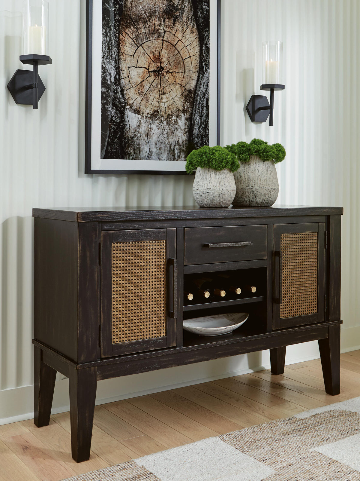 Dar Furniture - Ashley Furniture - Galliden Dining Server - Dining Room Server / Black - D841-60