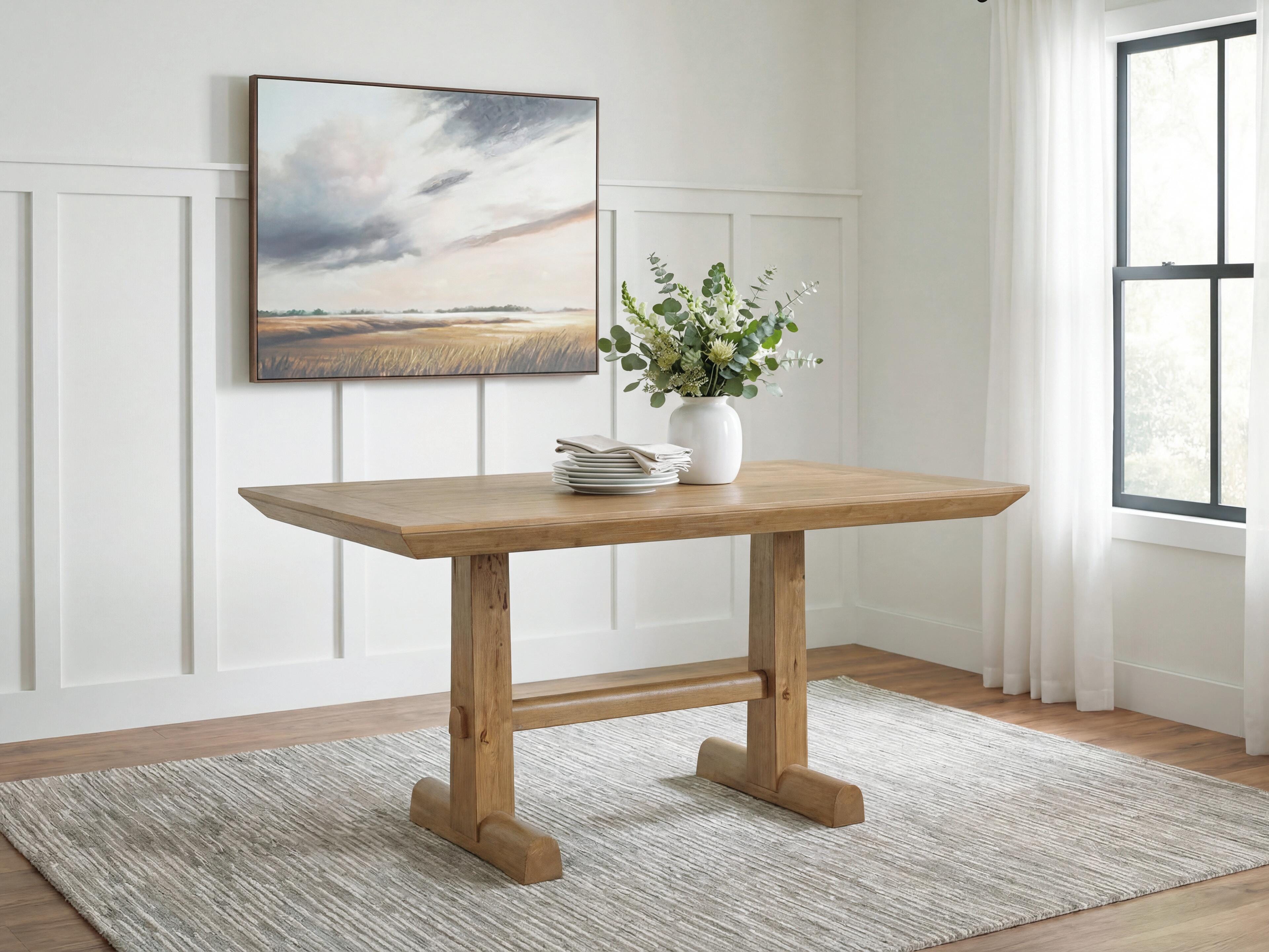 Dar Furniture - Ashley Furniture - Ridgester Counter Height Dining Table - RECT Dining Room Counter Table / Light Brown - D858-13