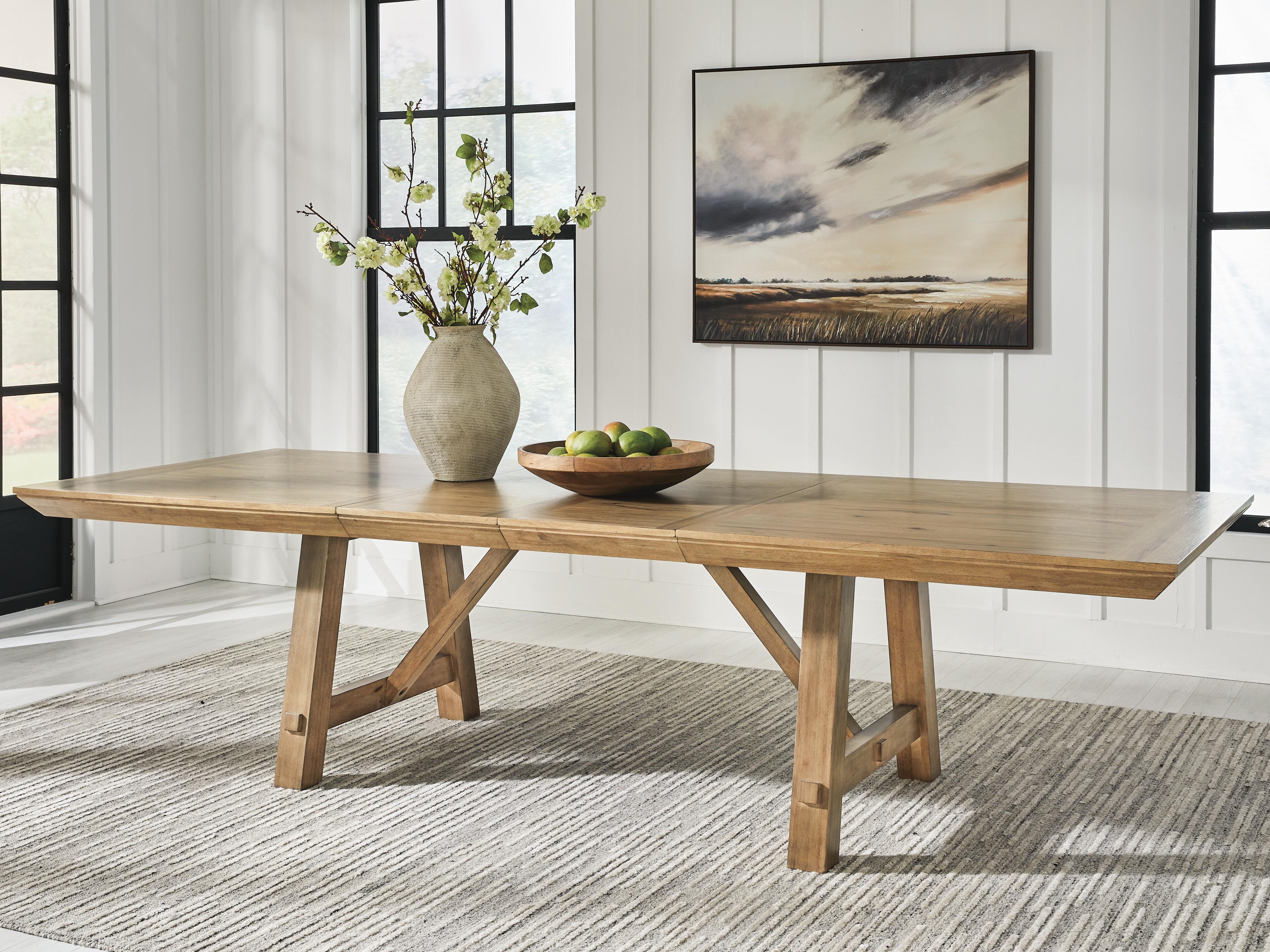 Dar Furniture - Ashley Furniture - Ridgester Dining Extension Table - RECT Dining Room EXT Table / Light Brown - D858-45