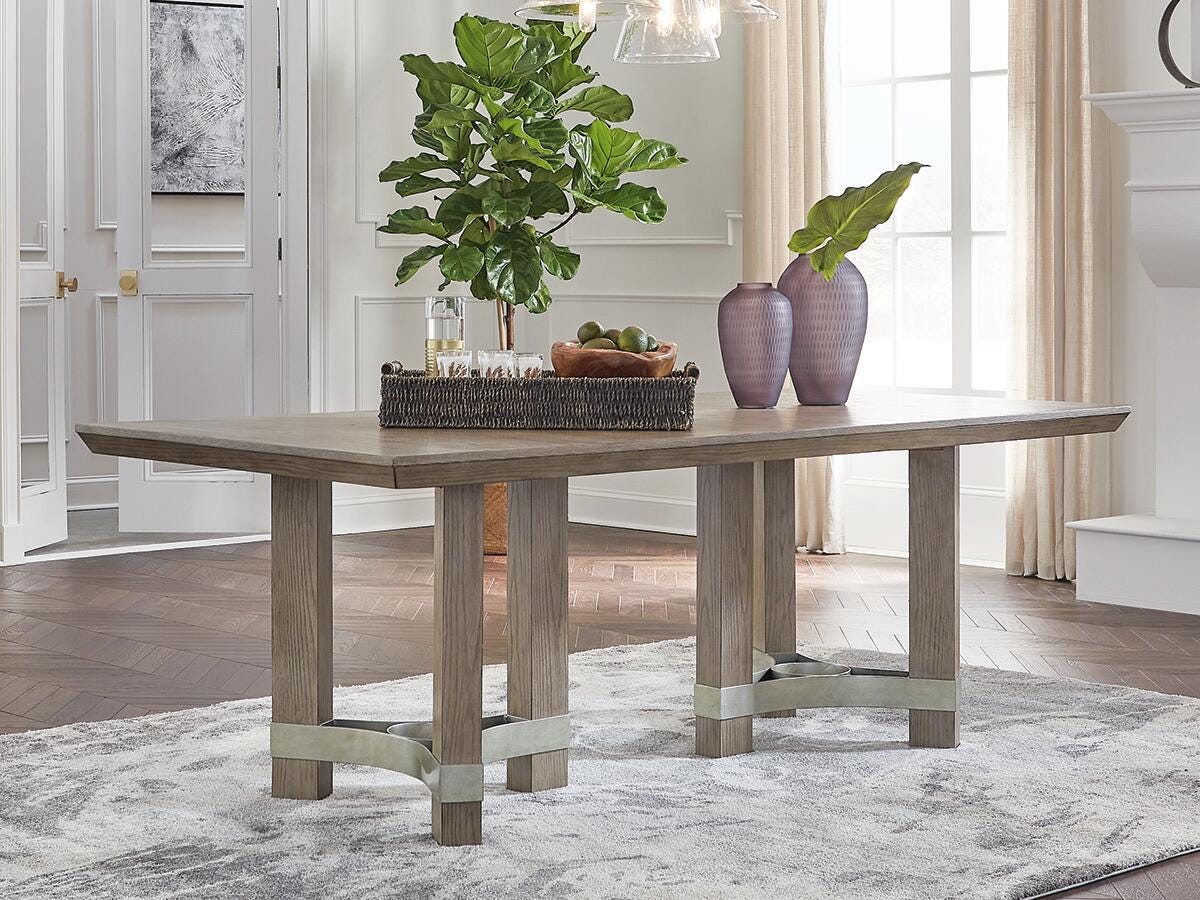 Dar Furniture - Ashley Furniture - Chrestner Dining Table - Rectangular Dining Room Table / Gray - D983-25