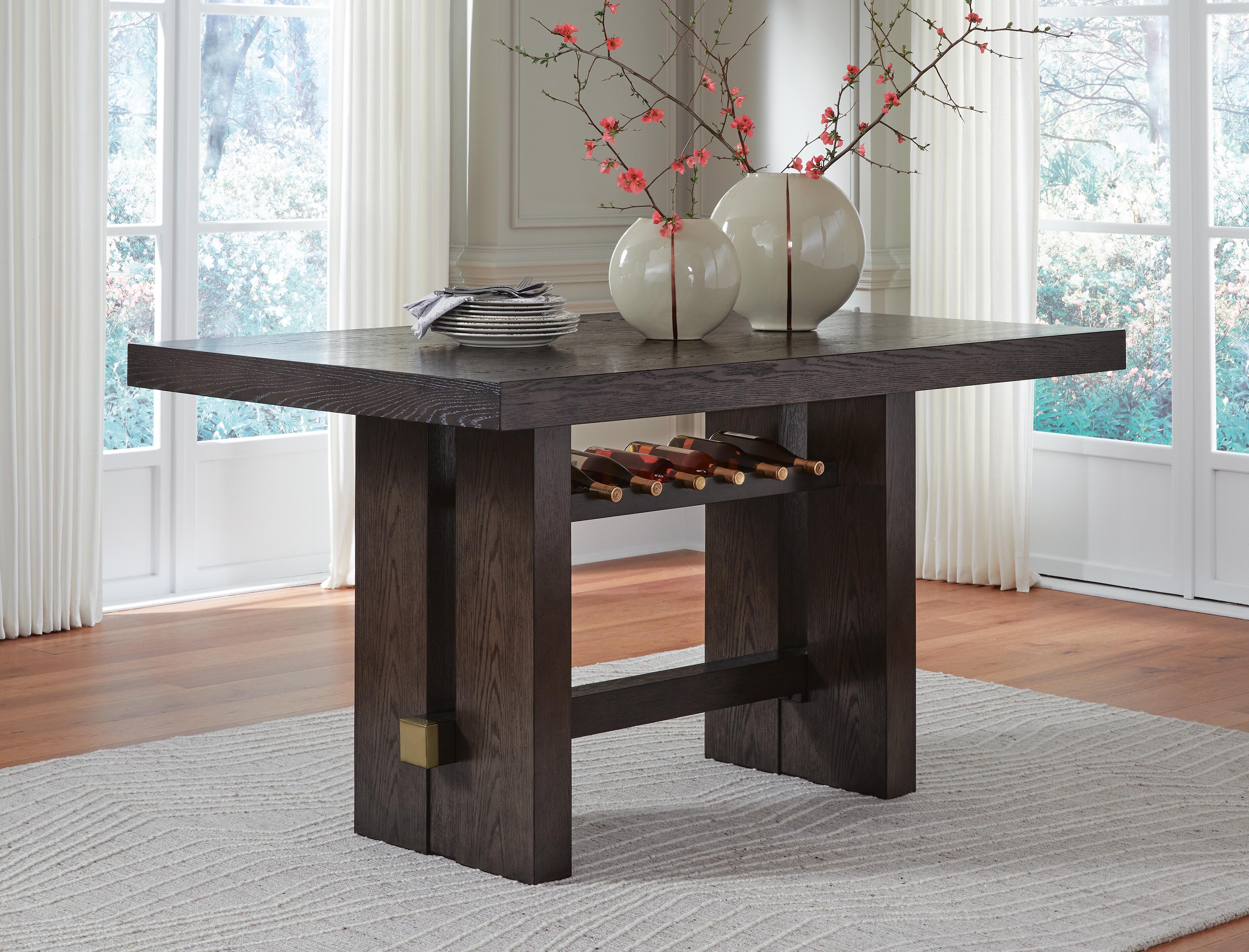Dar Furniture - Ashley Furniture - Burkhaus Counter Height Dining Table - RECT Dining Room Counter Table / Dark Brown - D984-32