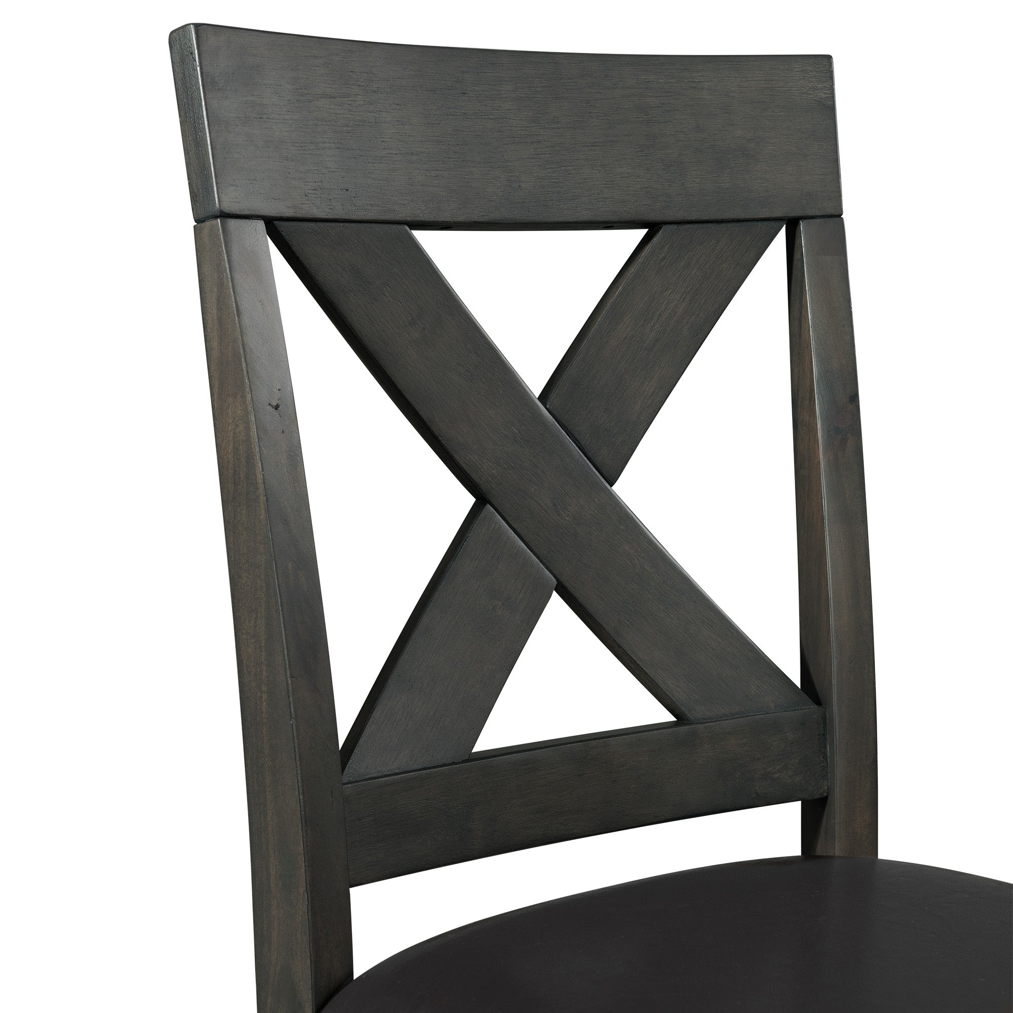 Alex Grey 60" 7 PC Counter Set (Grey Table with Black PU Seat)