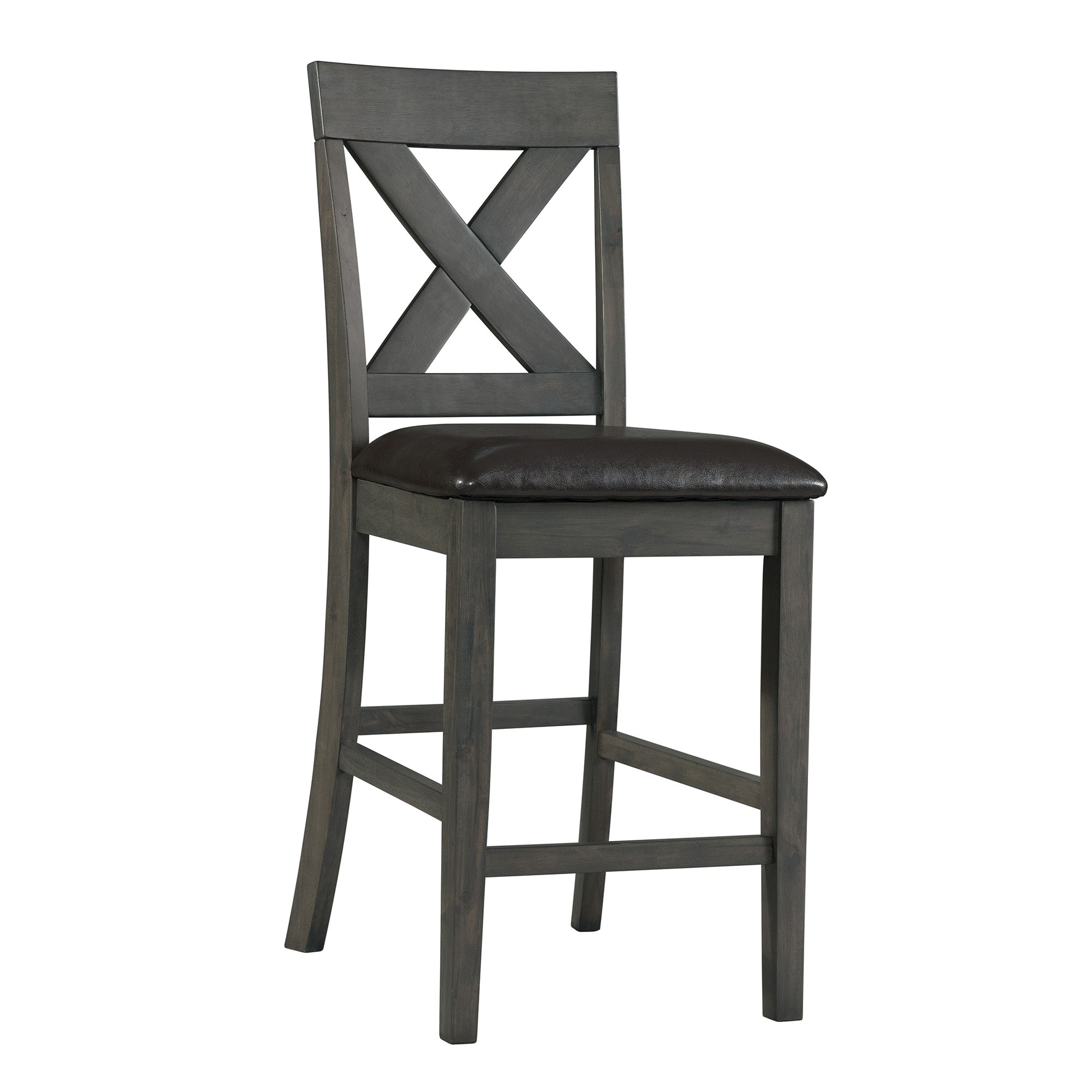 Alex Grey 60" 7 PC Counter Set (Grey Table with Black PU Seat)