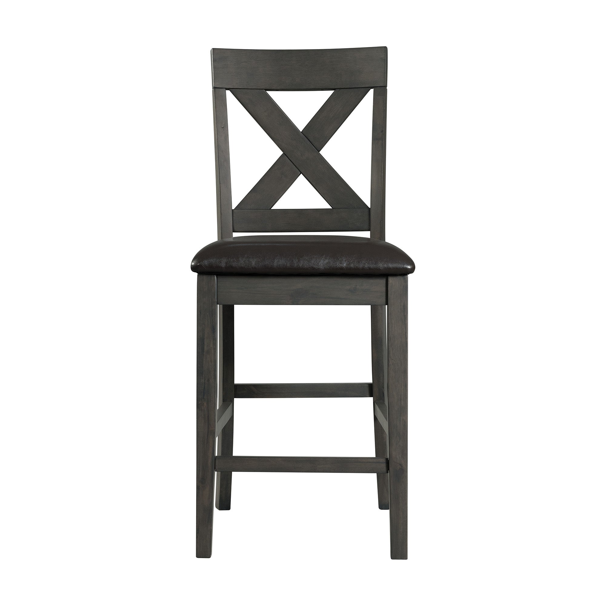 Alex Grey 60" 7 PC Counter Set (Grey Table with Black PU Seat)