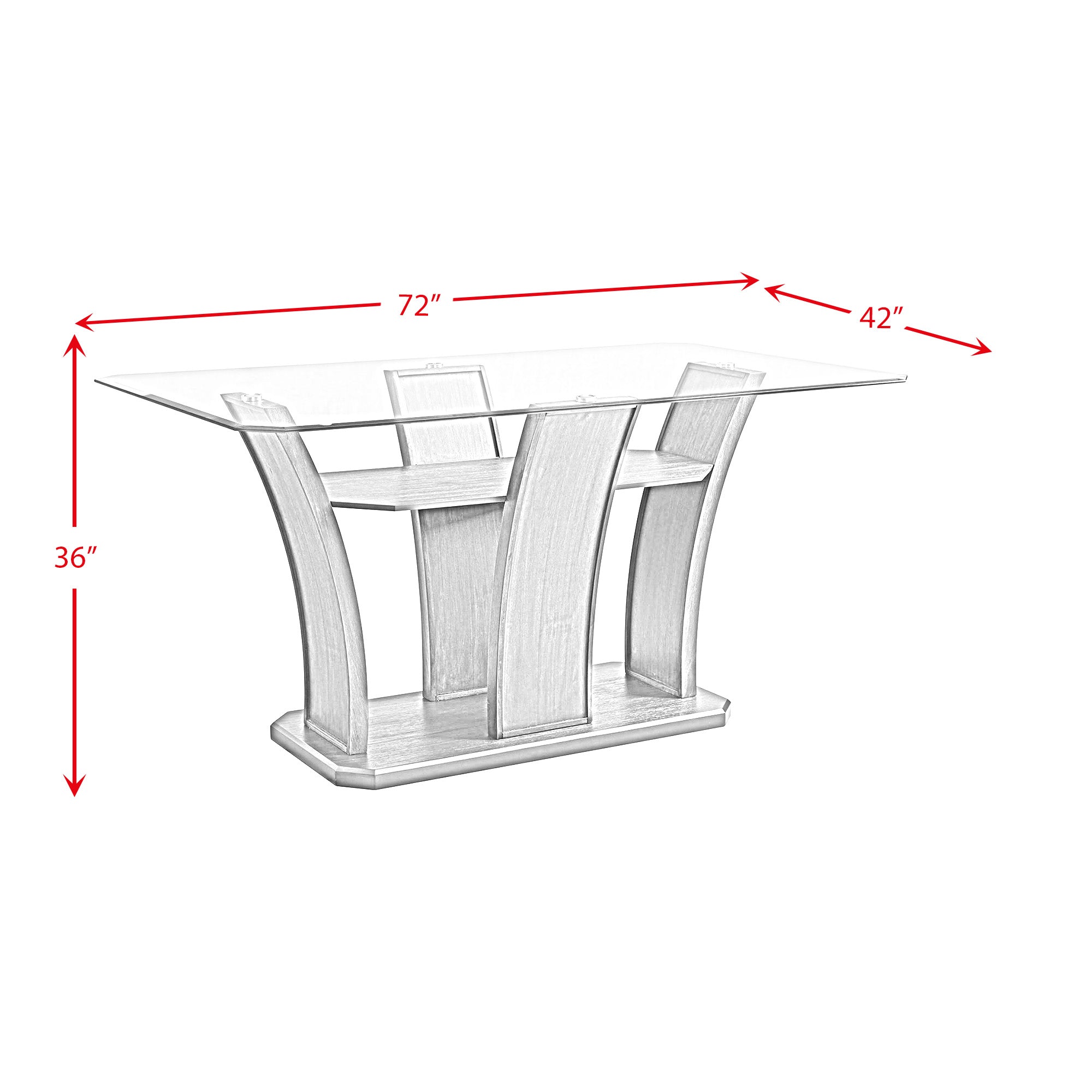 Dapper Grey Rectangular Counter Table