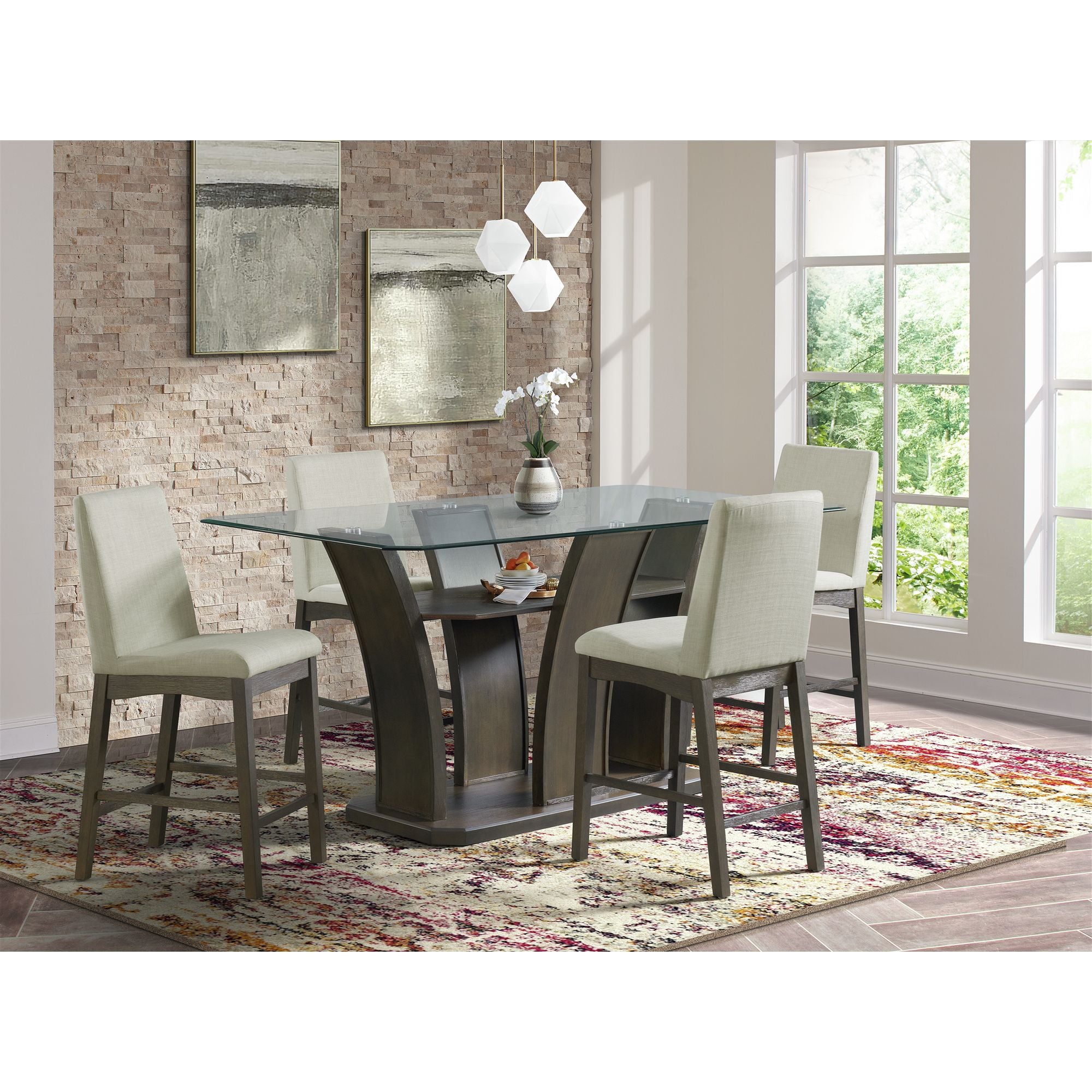 Dapper Rectangular Counter Dining Table in Walnut – SKU DPR500CDTB | Elements