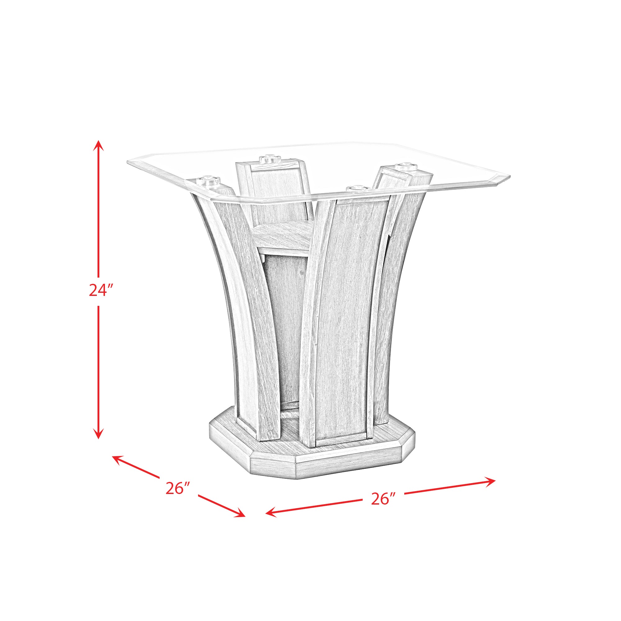 Dapper Square End Table Grey