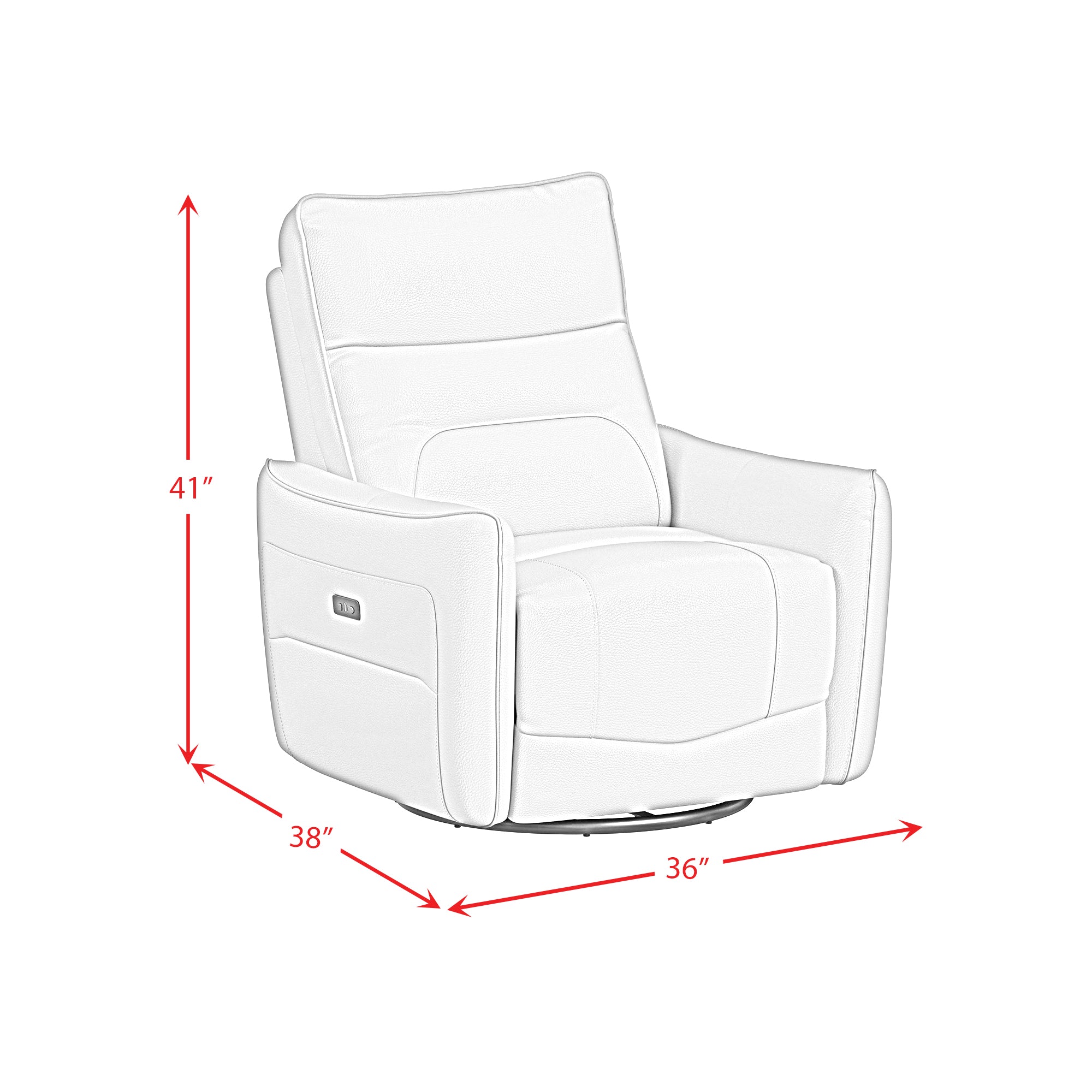 Deco P1 Recliner with Glider and Swivel in Del Mar Cream