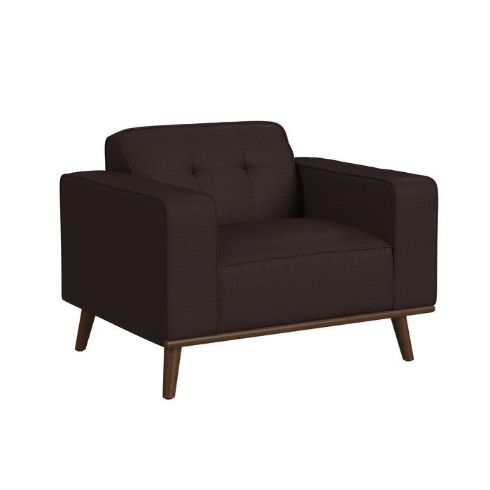 Destiny Chair with Wood Front in Pebble Brown