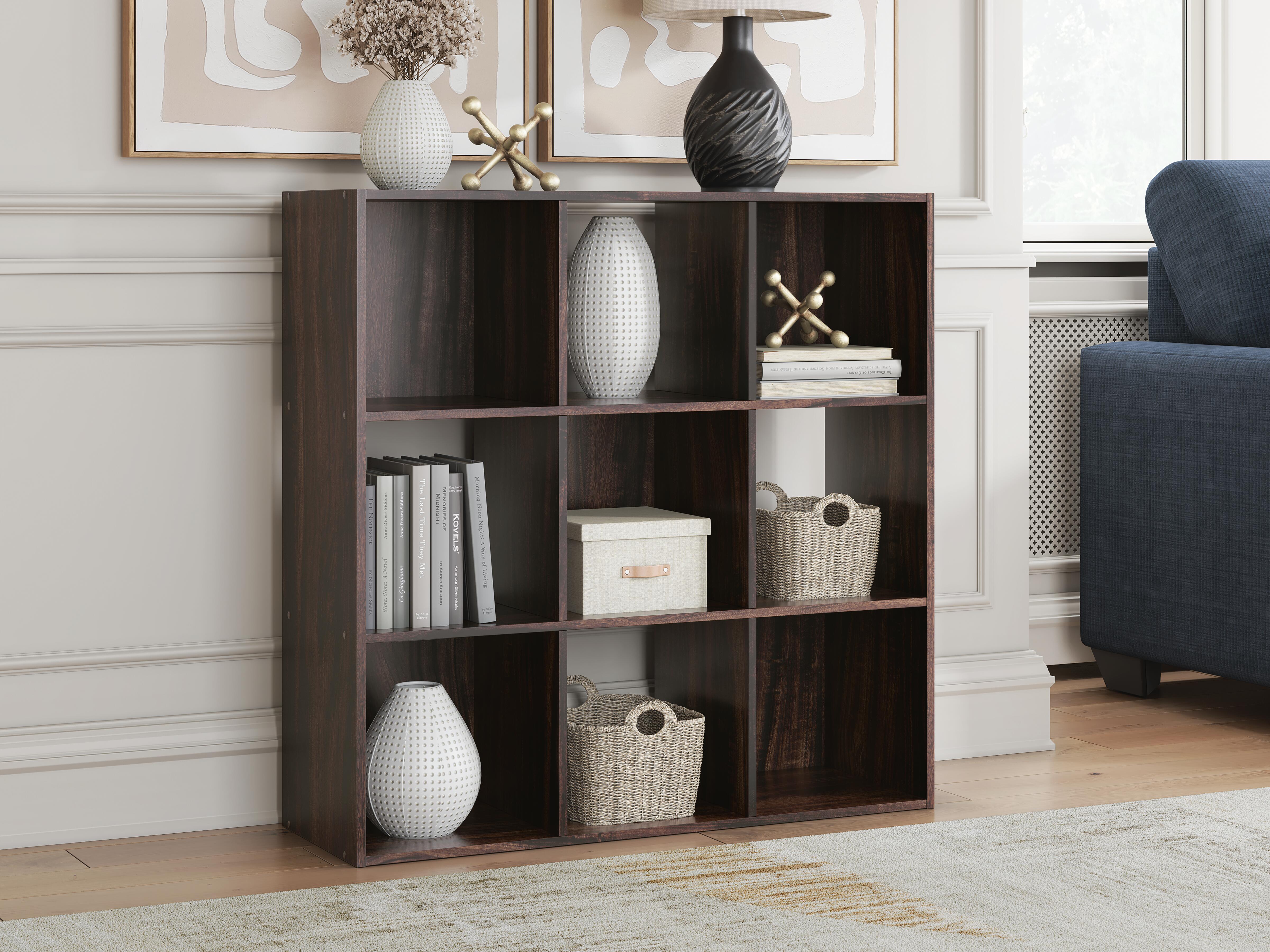 Dar Furniture - Ashley Furniture - Glosmount Nine Cube Organizer - Nine Cube Organizer / Cherry/Light Brown - EA1055-3X3